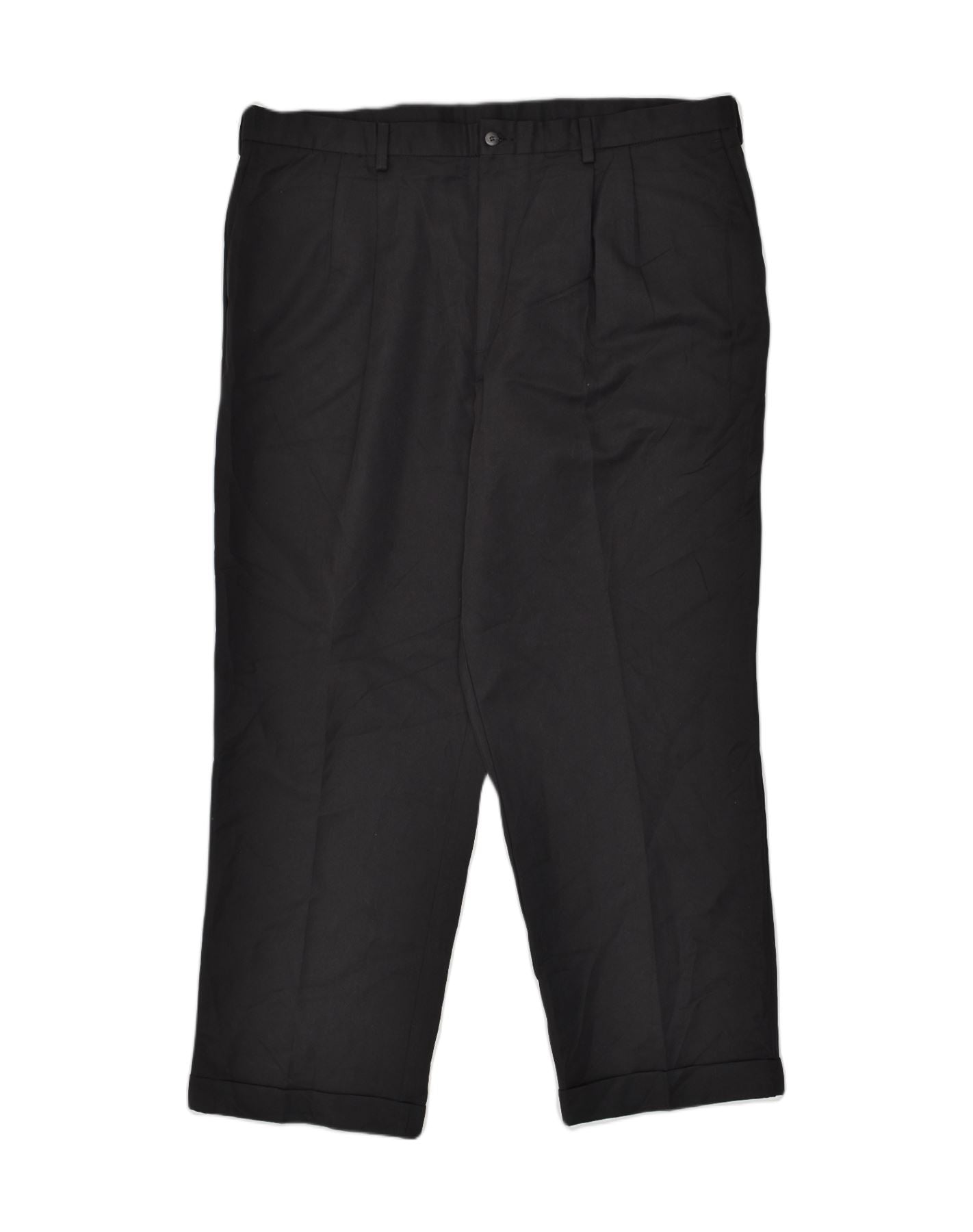 Image of WRANGLER Mens Straight Chino Trousers W42 L30  Black Polyester