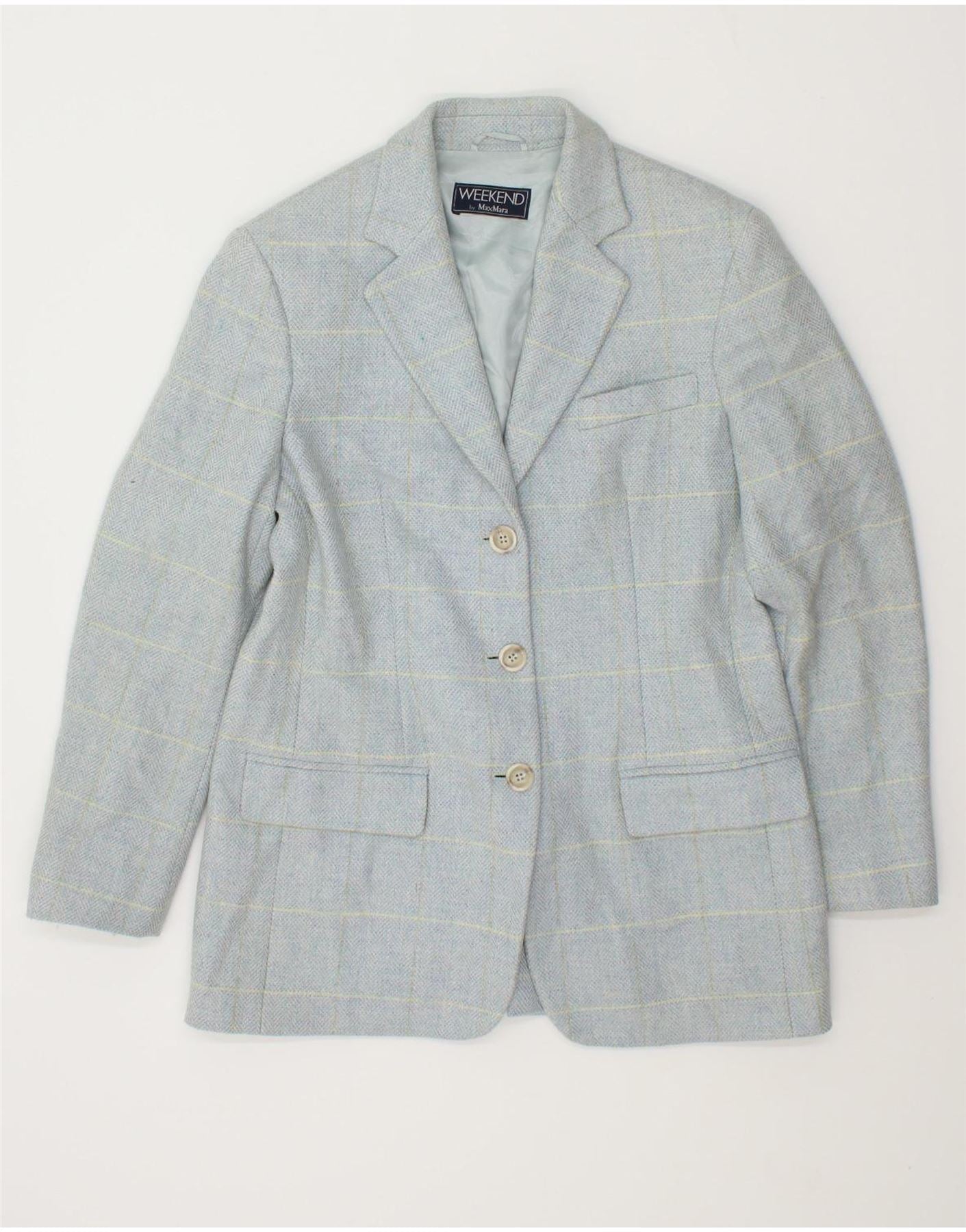 image of MAX MARA Womens Weekend 3 Button Blazer Jacket UK 10 Small Blue Striped
