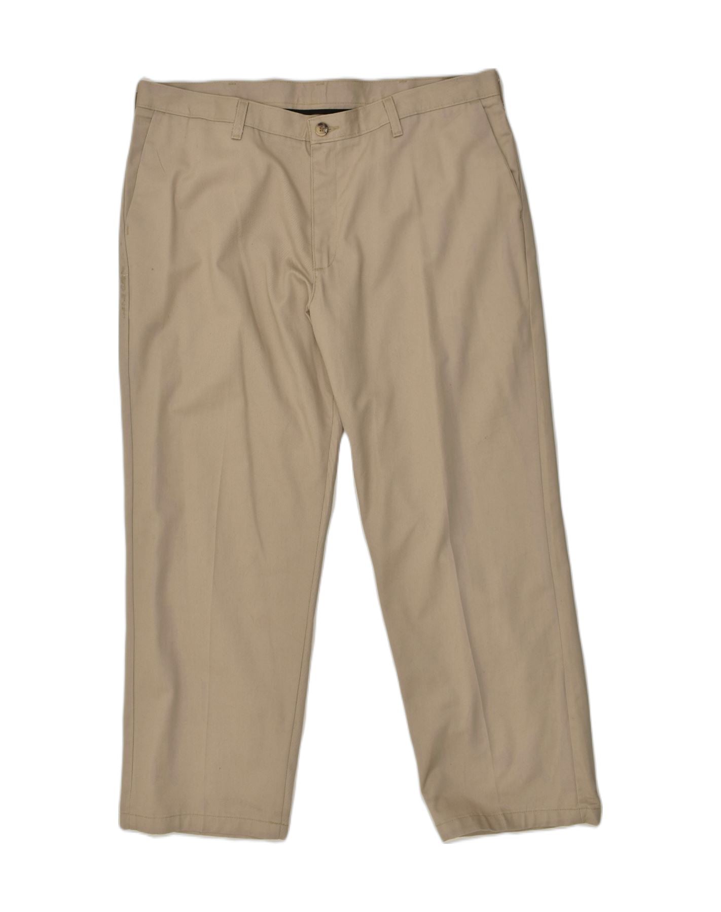 image of LEE Mens Straight Chino Trousers W40 L29 Beige Cotton