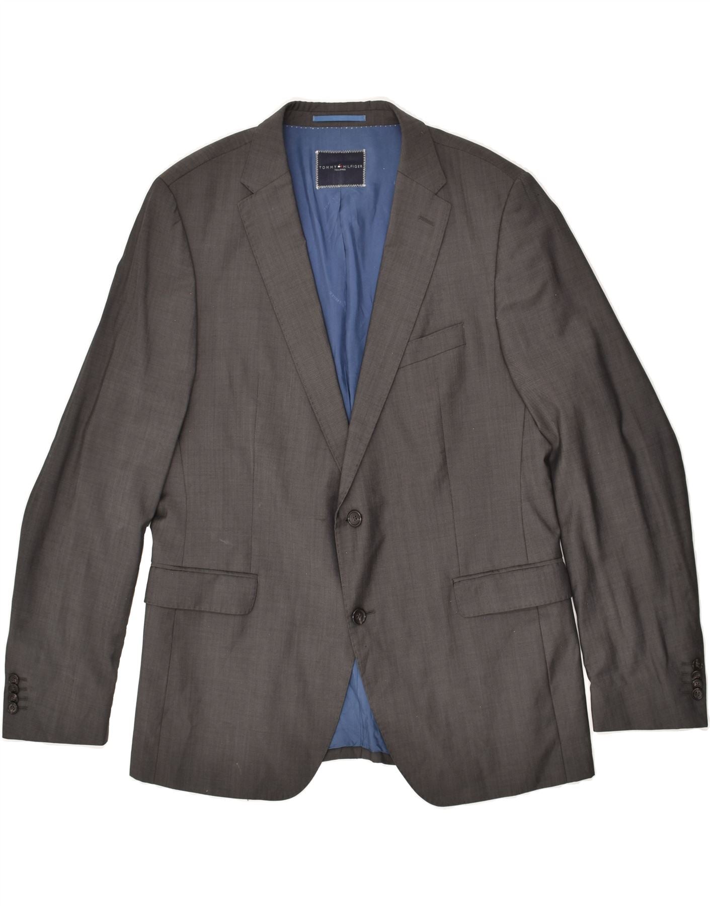 image of TOMMY HILFIGER Mens Tailored 2 Button Blazer Jacket UK 40 Large Grey