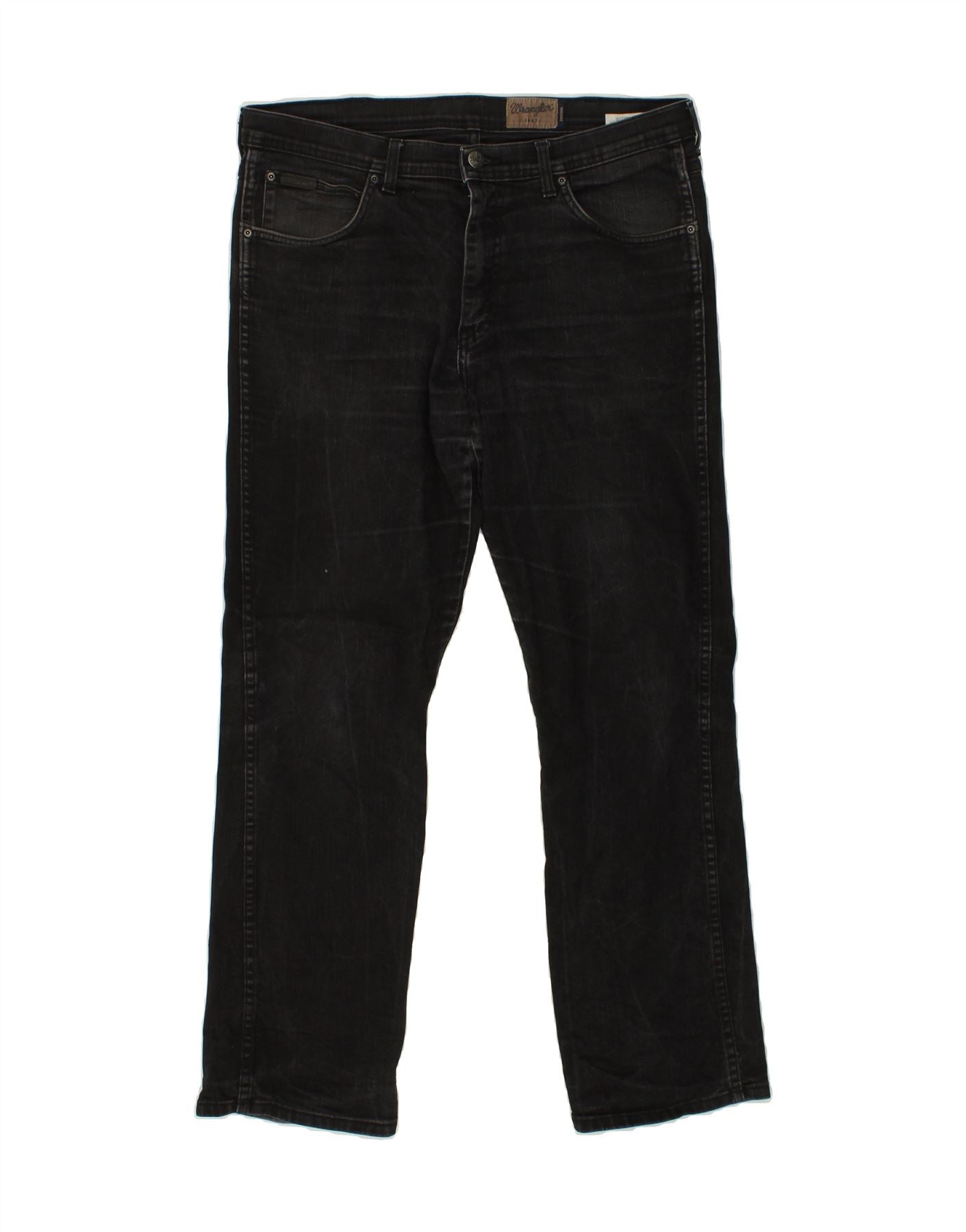 Image of WRANGLER Mens Arizona Straight Jeans W36 L32  Black Cotton