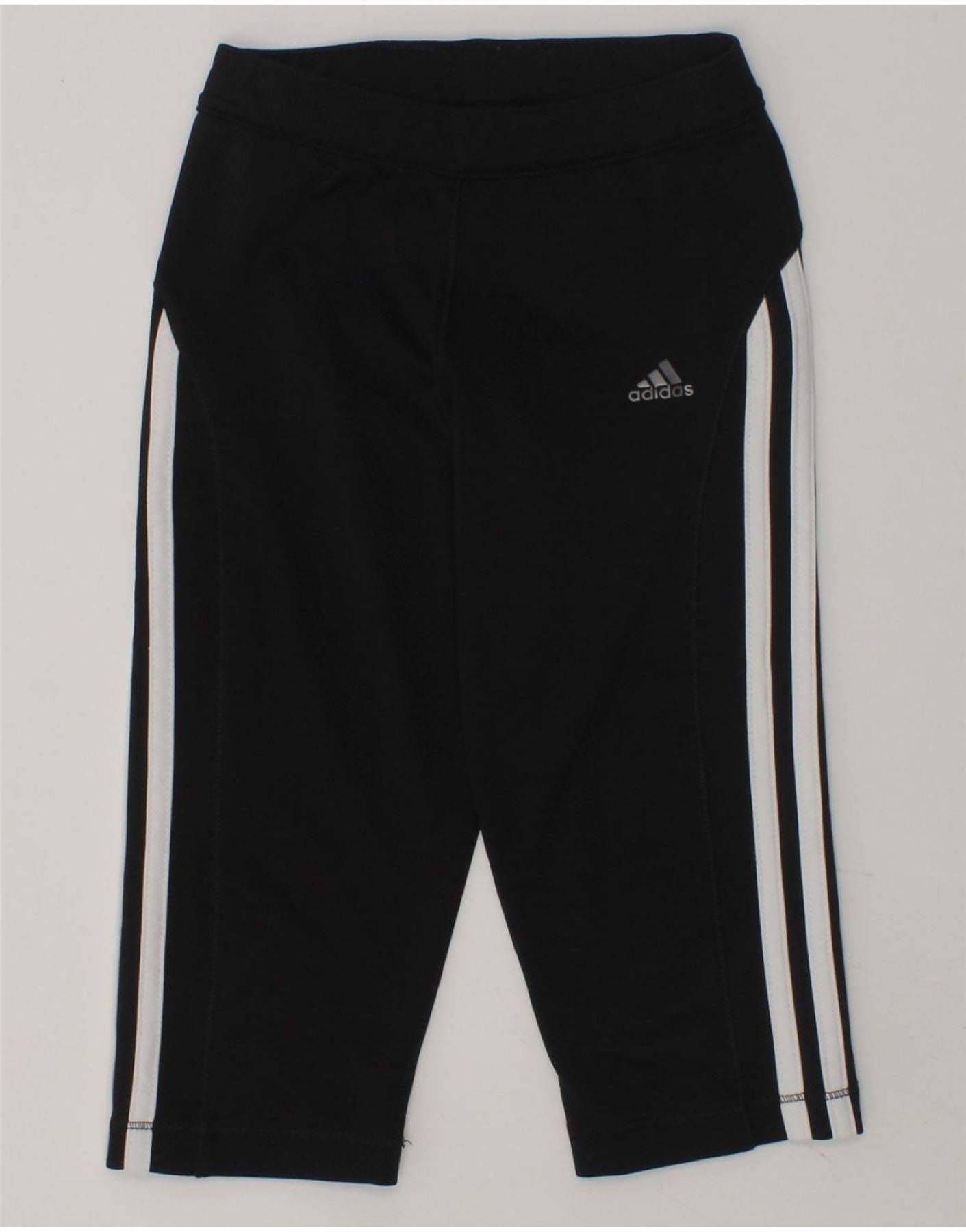 image of ADIDAS Girls Climalite Capri Tracksuit Trousers 7-8 Years Black Polyester