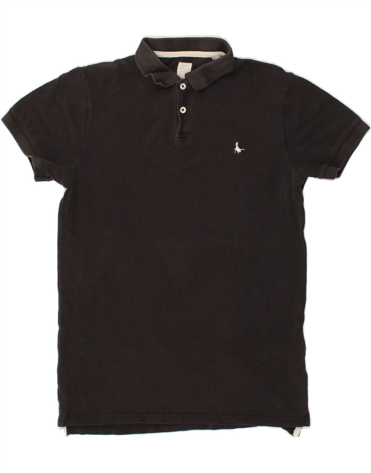 Image of JACK WILLS Mens Polo Shirt Small Black