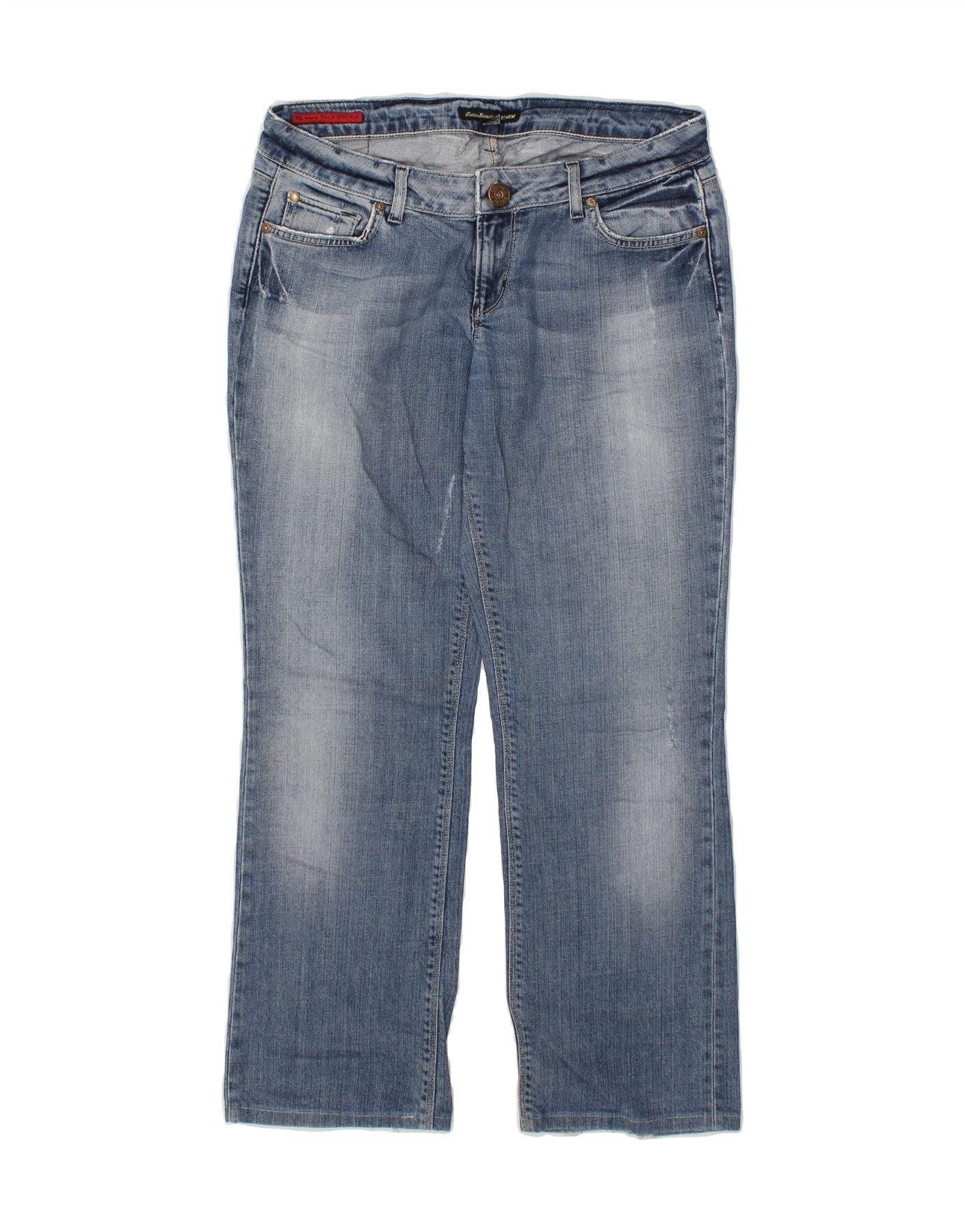 image of GUESS Womens Straight Jeans W32 L29 Blue Cotton
