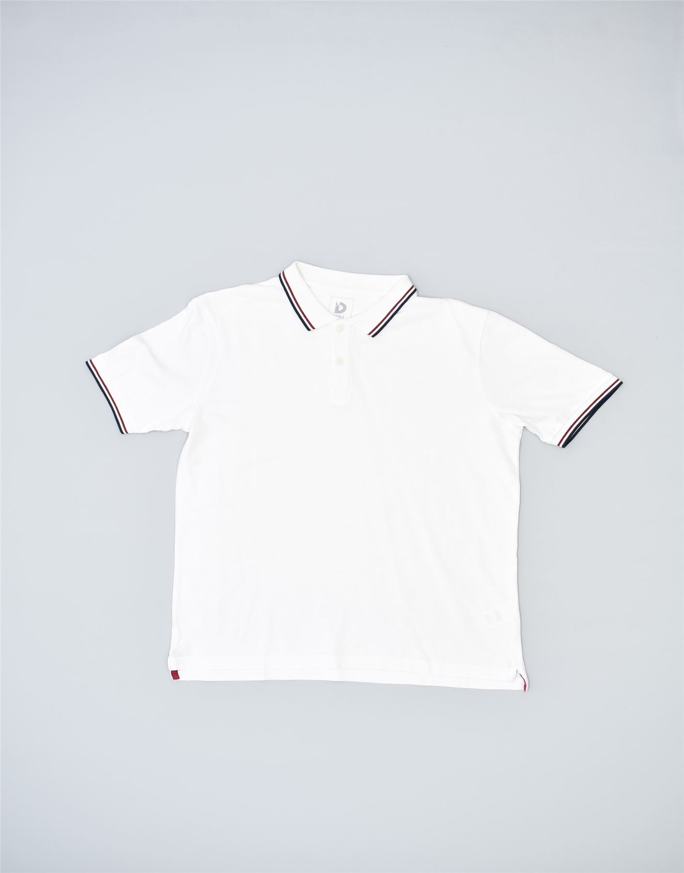 image of DACK'S Mens Polo Shirt Large White Cotton