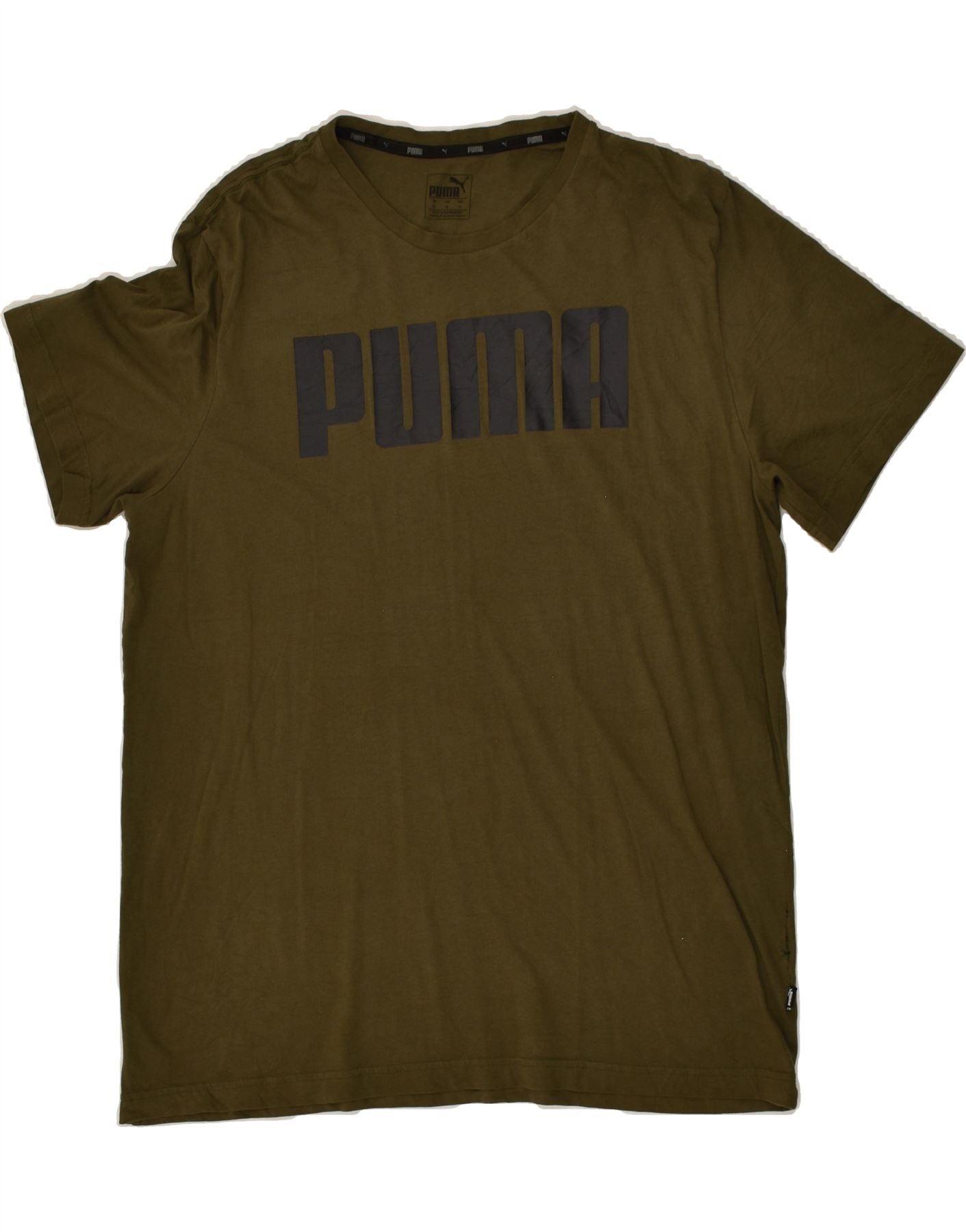 Image of PUMA Mens Graphic T-Shirt Top XL Khaki