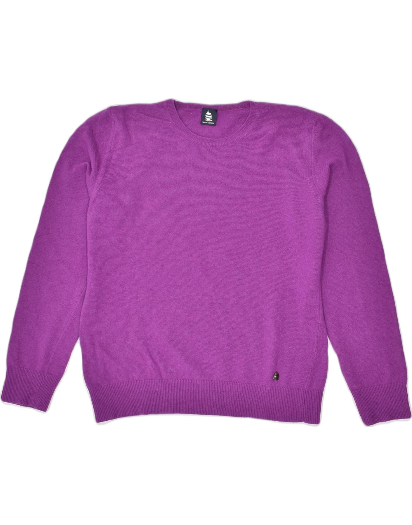 Image of MARINA YACHTING Womens Crew Neck Jumper Sweater UK 16 Large Purple Viscose