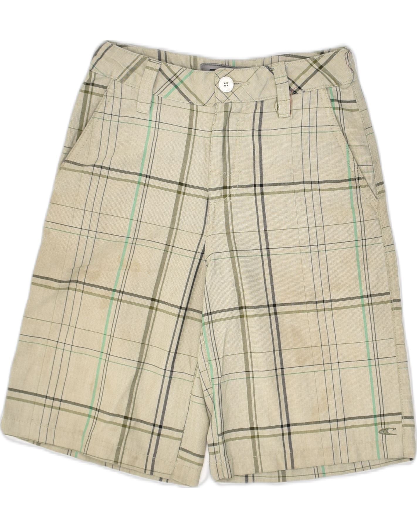 image of O'NEILL Womens Chino Shorts W24 XS  Khaki Check Polyester