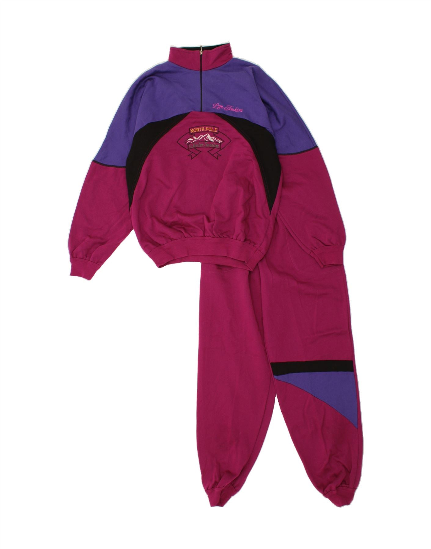 image of NORTH POLE Womens Graphic Full Tracksuit IT 50 XL Pink Colourblock Acrylic