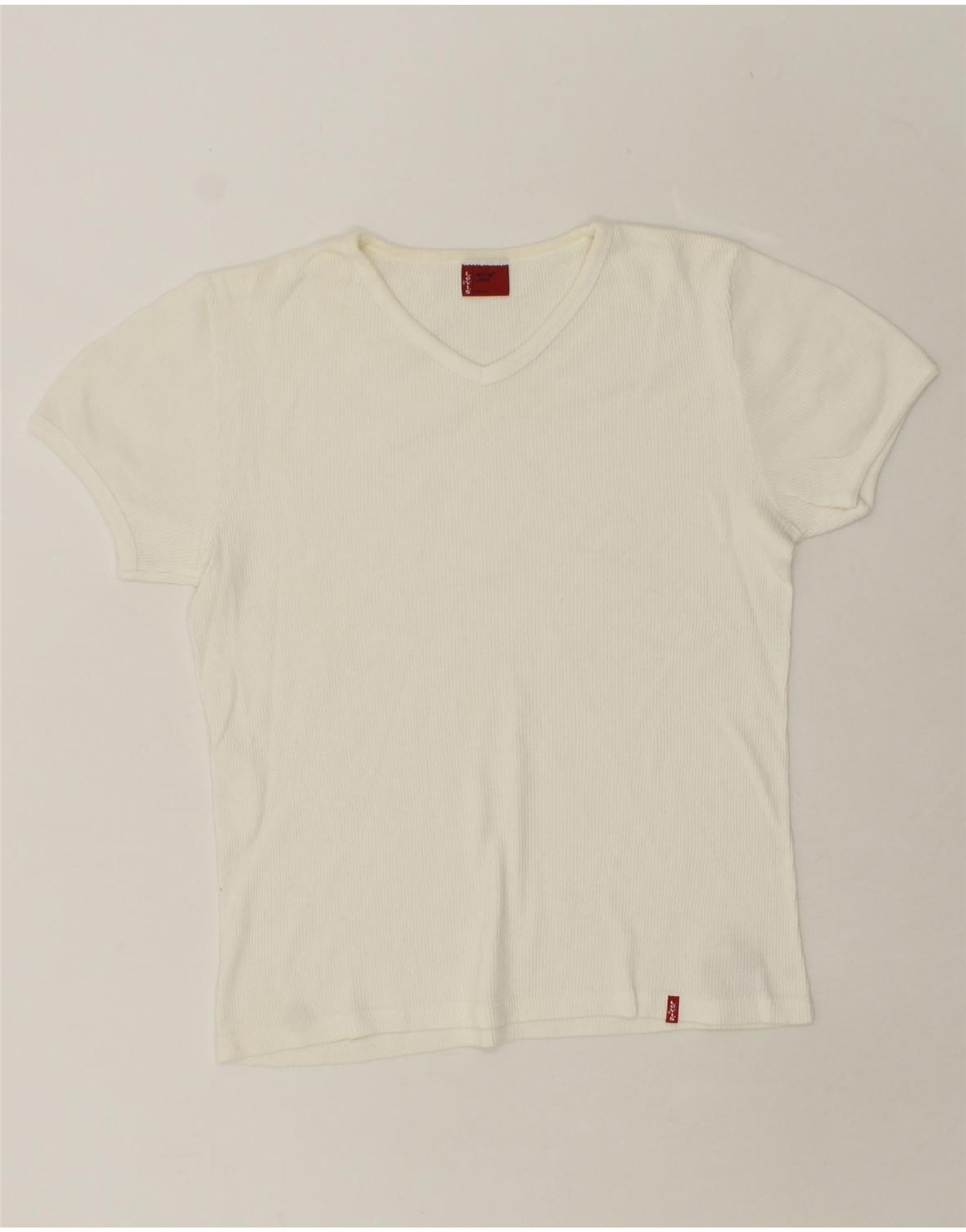 Image of LEVI'S Womens T-Shirt Top UK 16 Large White Cotton