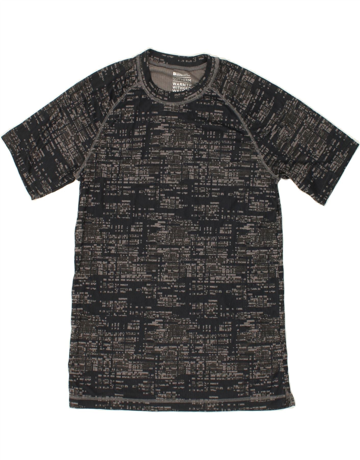 image of MOUNTAIN WAREHOUSE Mens Isotherm Warmth T-Shirt Top Medium Grey Geometric