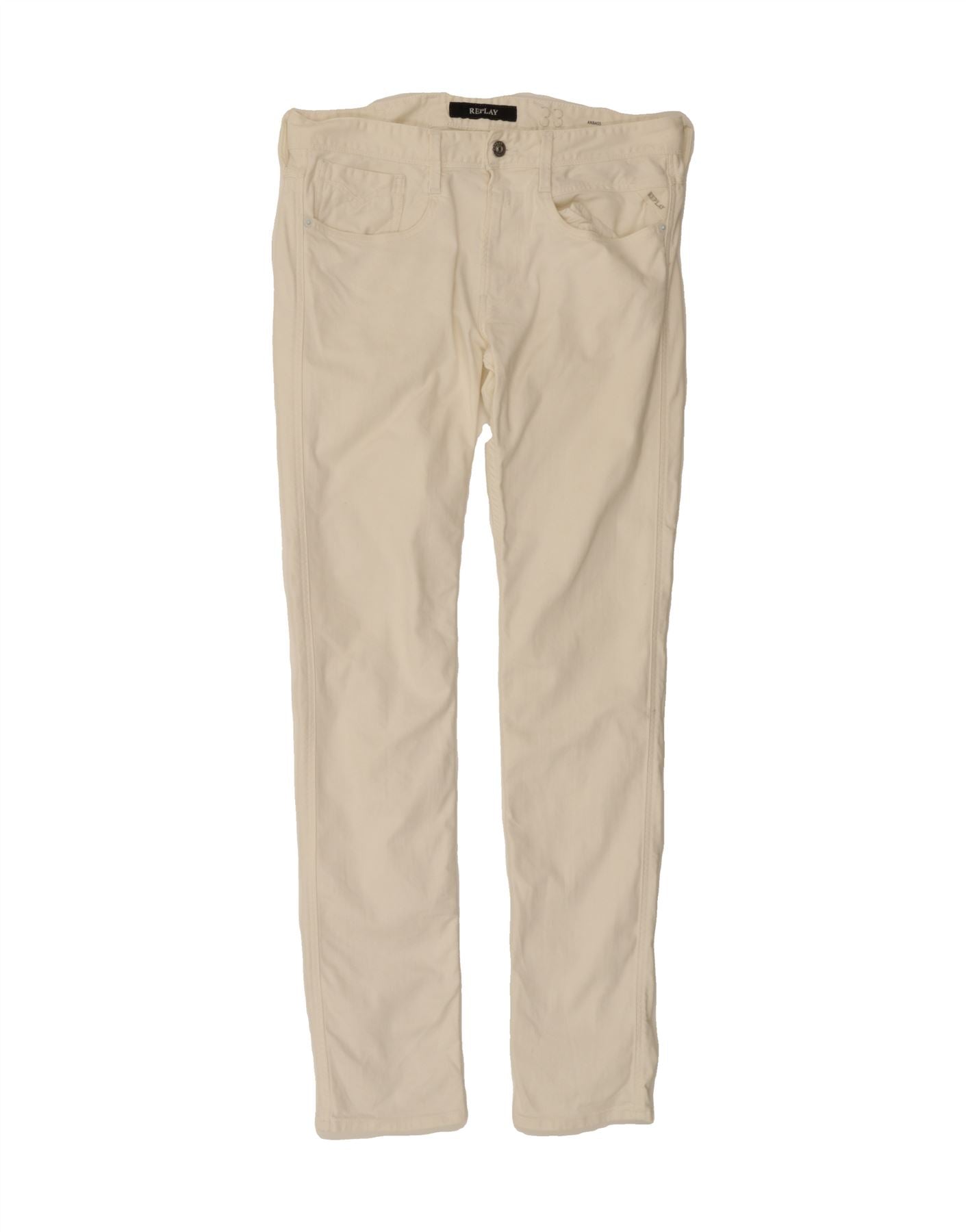 image of REPLAY Womens Anbass Skinny Jeans Medium W33 L34 White Cotton