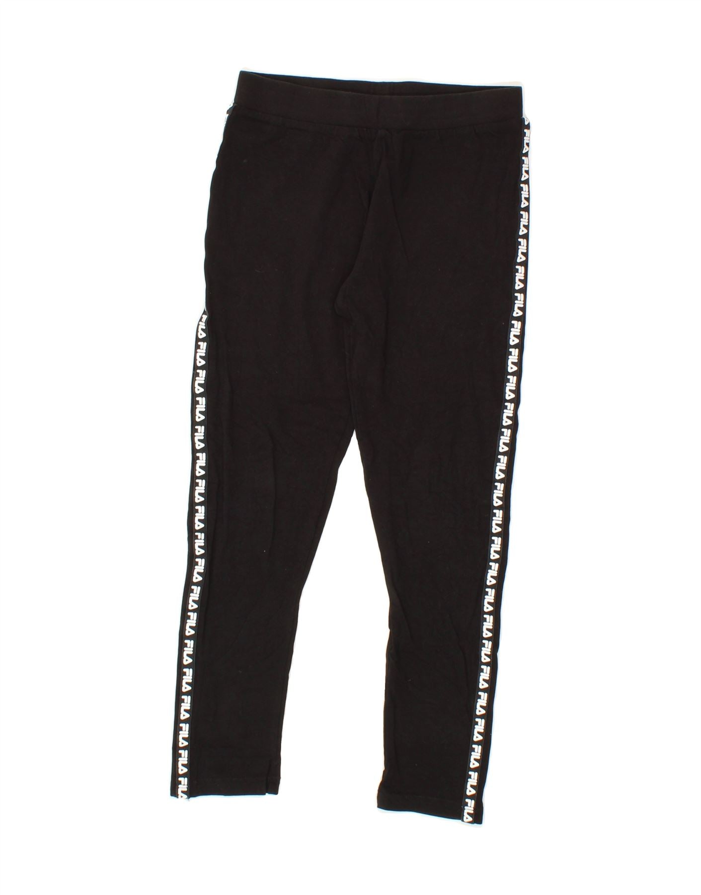 image of FILA Girls Graphic Leggings 11-12 Years  Black Cotton