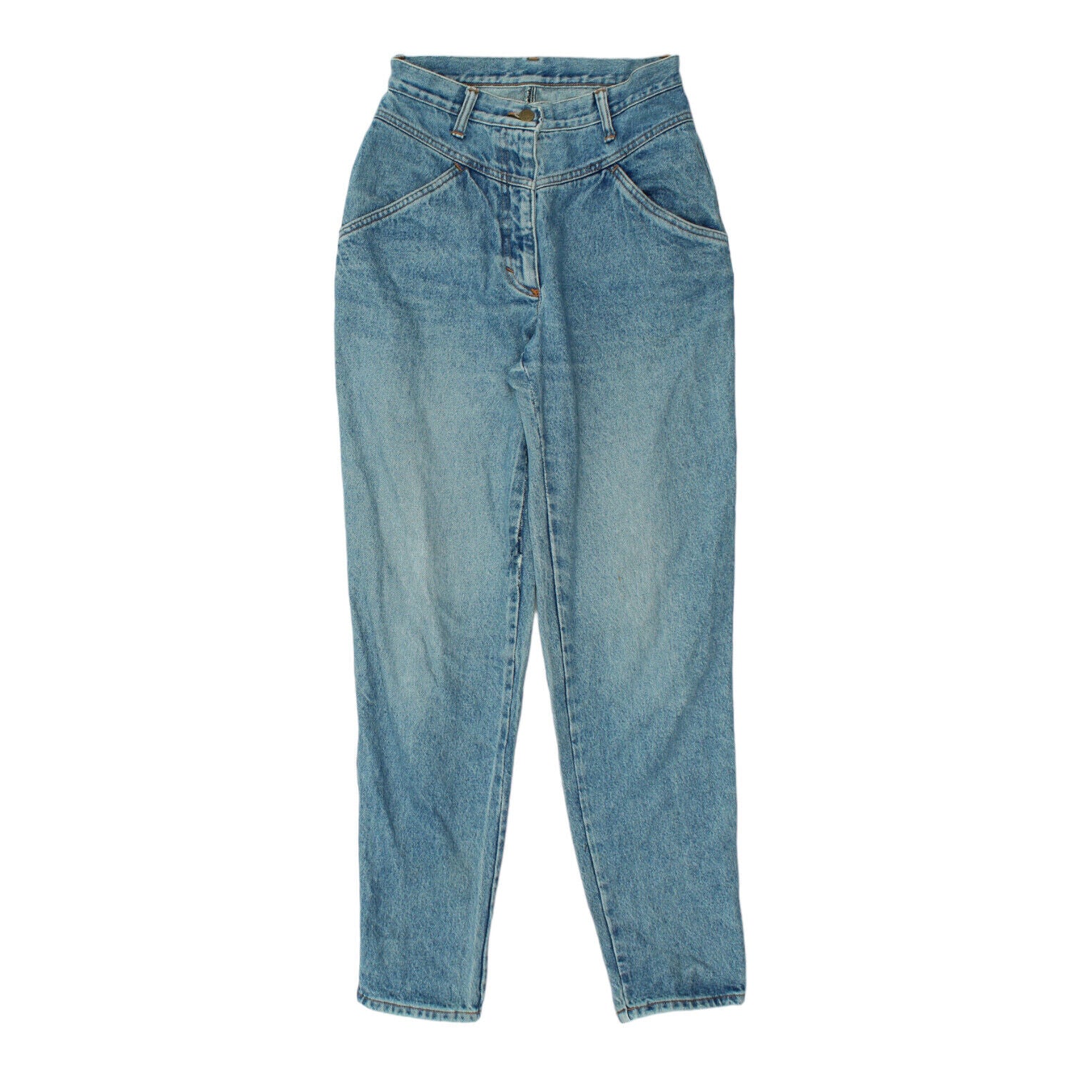 image of Benetton Womens Blue High Waisted Tapered Jeans | Vintage Designer Denim VTG