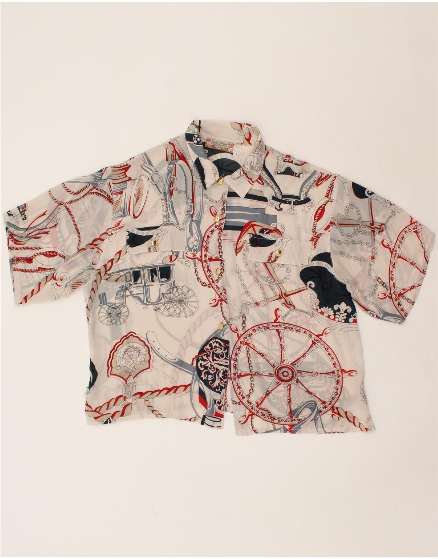 image of GIULIA GALANTI Womens Short Sleeve Shirt Blouse UK 18 XL White