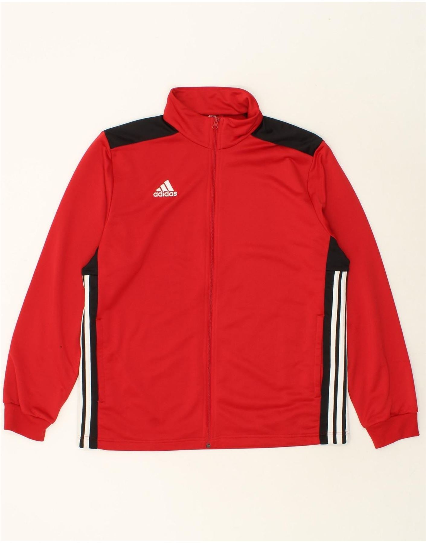 image of ADIDAS Mens Tracksuit Top Jacket XL Red Colourblock Polyester