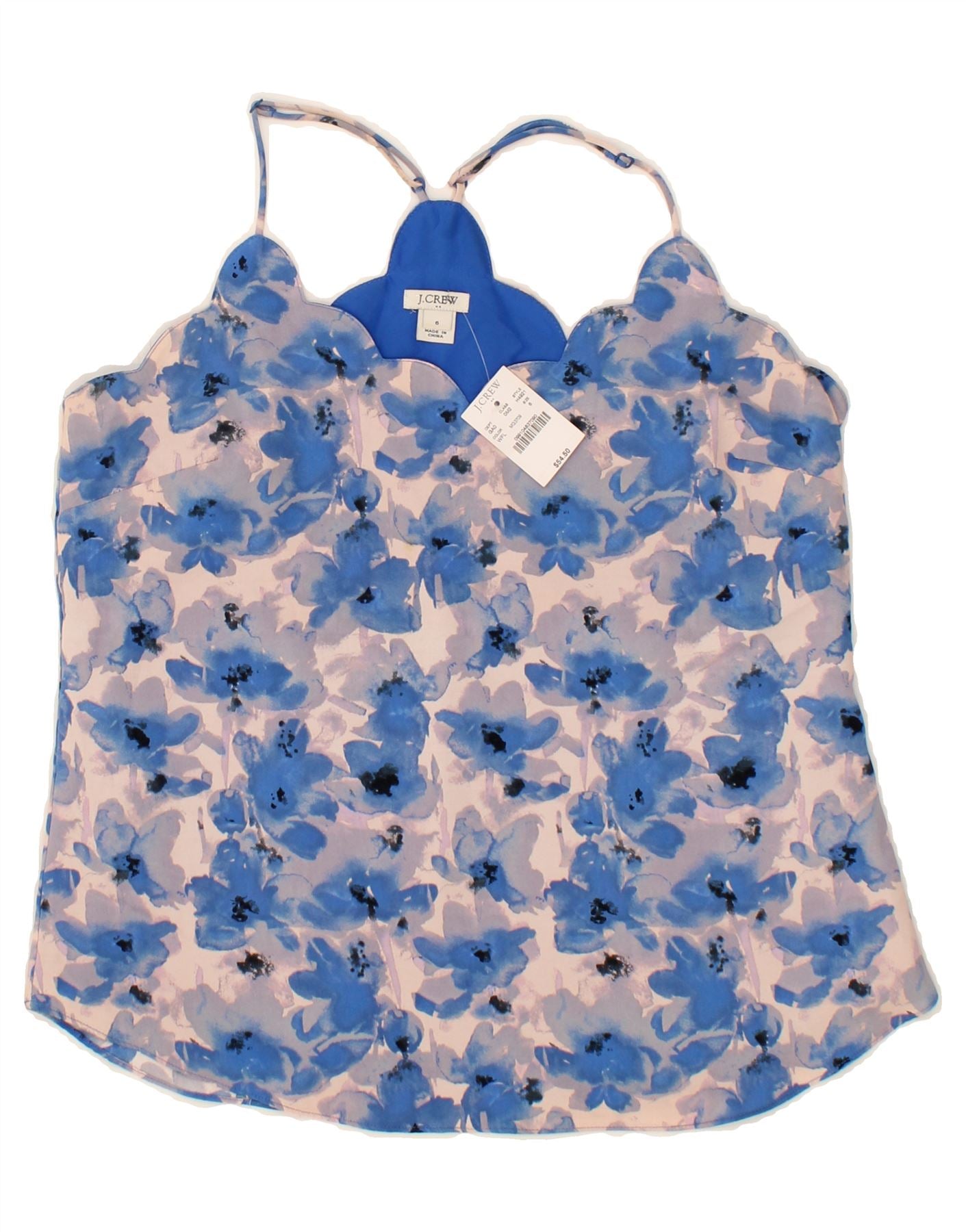 Image of J. CREW Womens Cami Top US 6 Medium Blue Floral