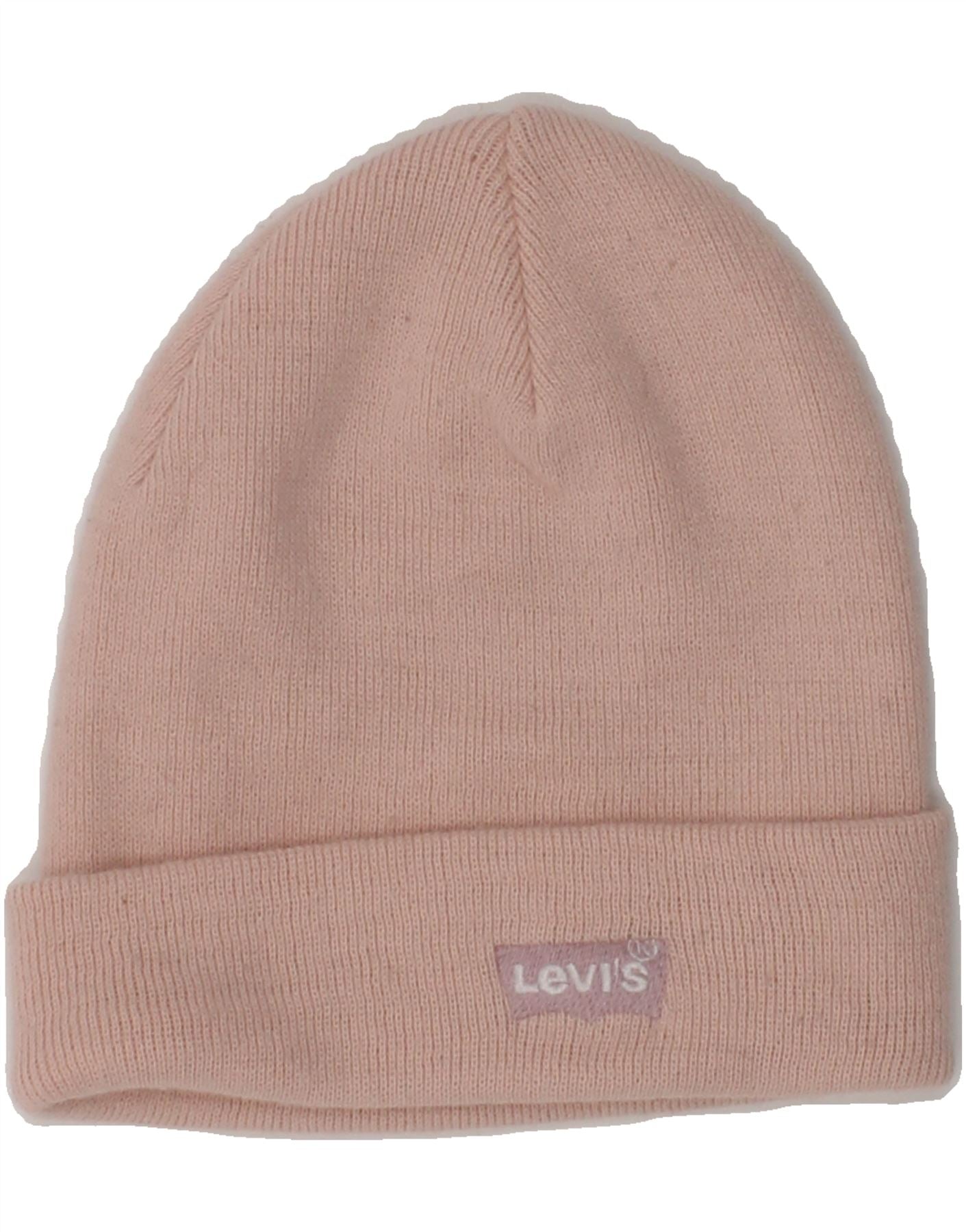 Image of LEVI'S Womens Beanie Hat One Size Pink Acrylic