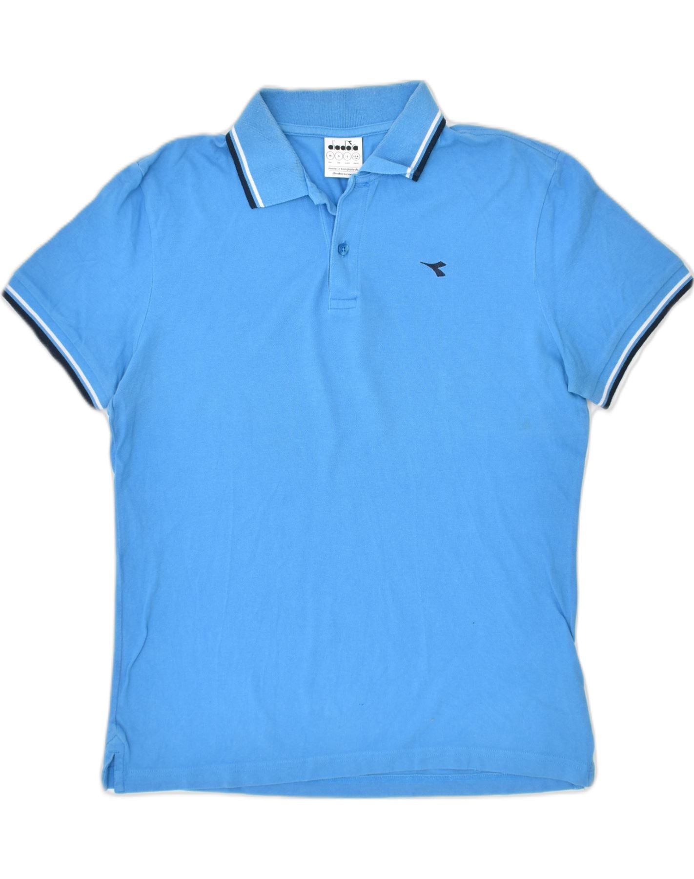 image of DIADORA Mens Polo Shirt Small Blue Cotton