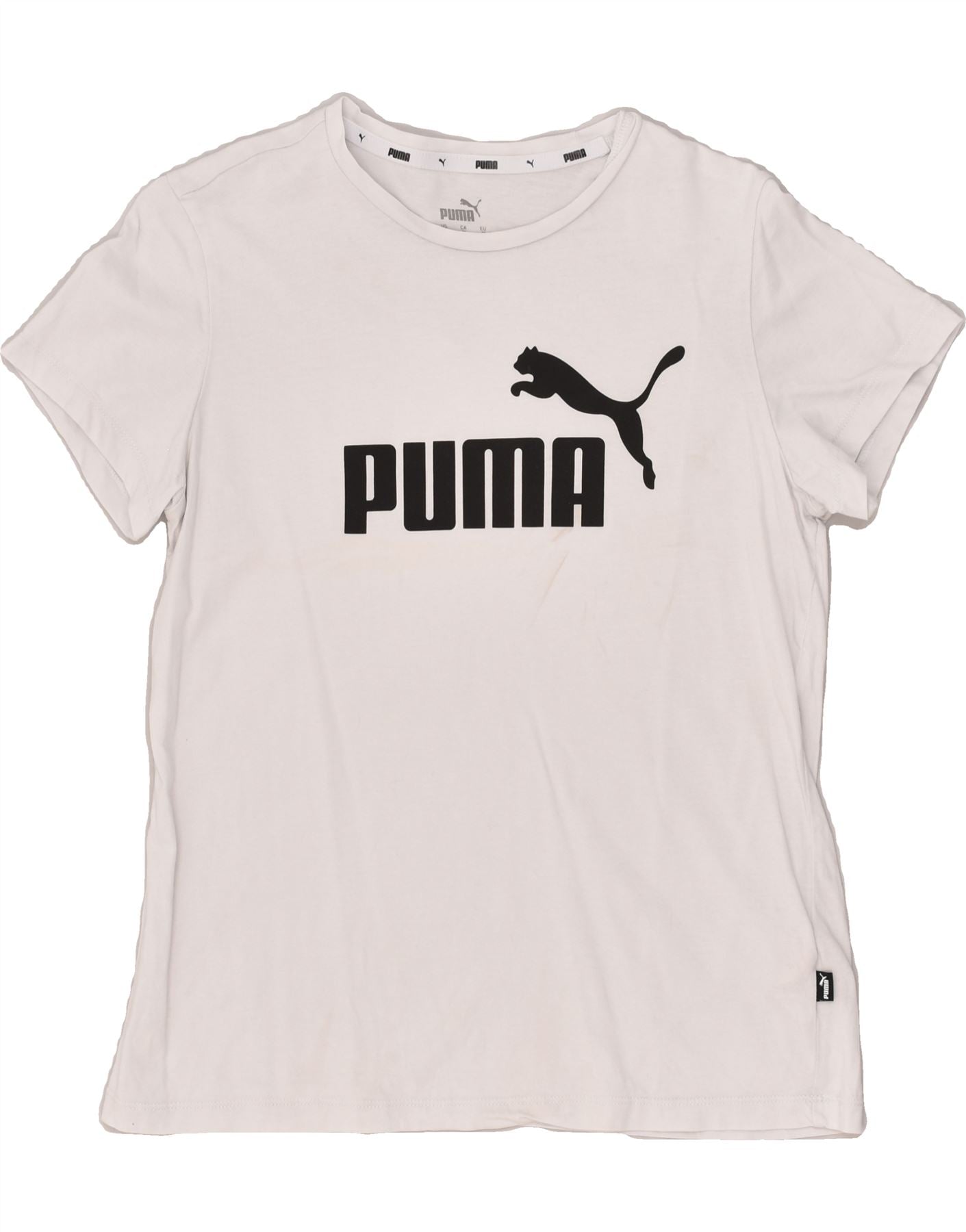 image of PUMA Womens Graphic T-Shirt Top UK 14 Medium White Cotton