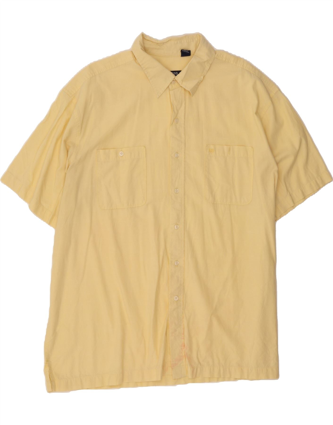 image of IZOD Mens Short Sleeve Shirt 2XL Yellow Cotton