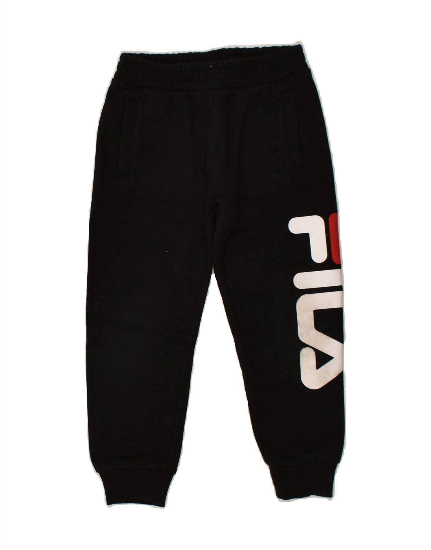 Image of FILA Boys Graphic Tracksuit Trousers Joggers 3-4 Years Black Cotton