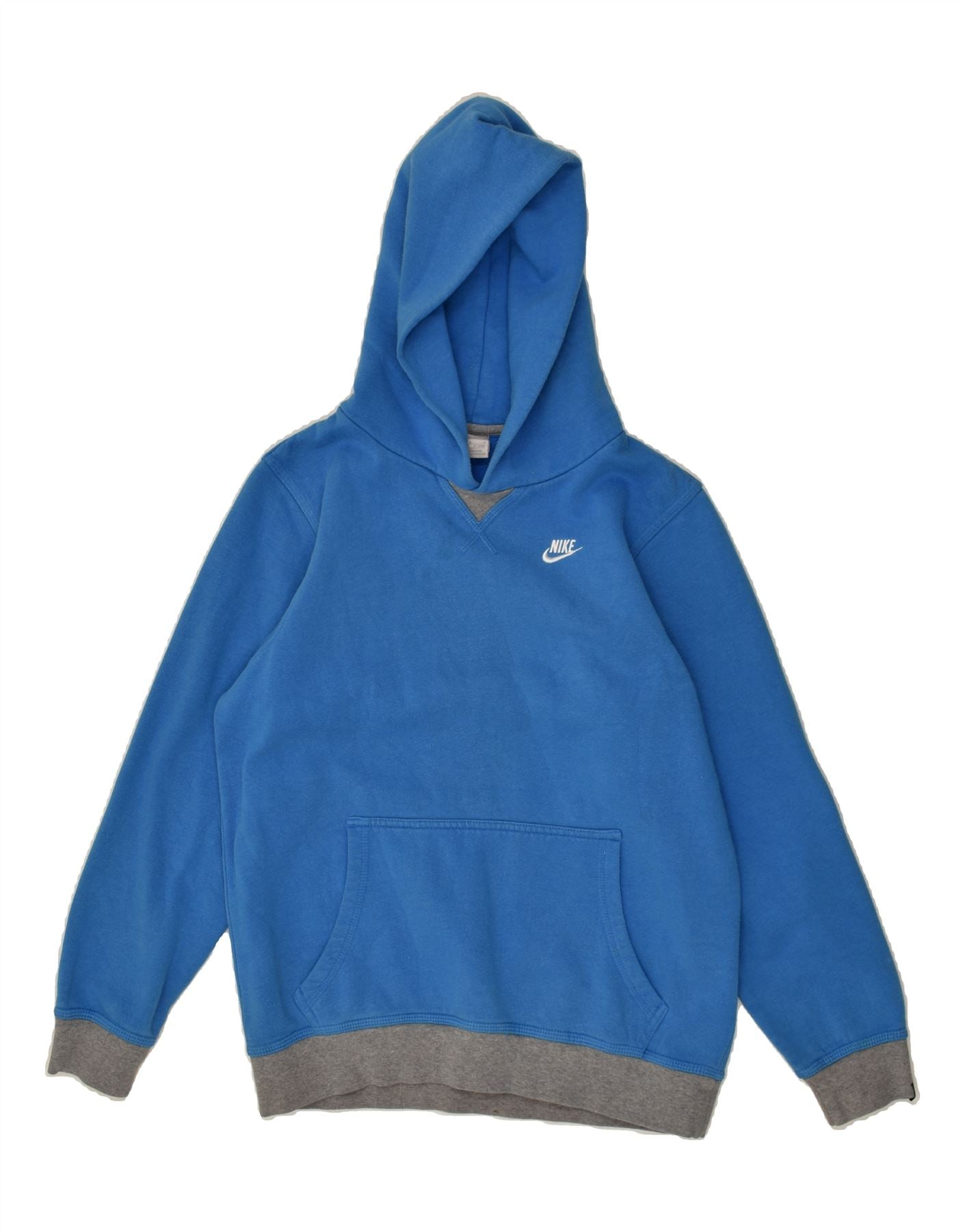 image of NIKE Boys Hoodie Jumper 12-13 Years Blue Cotton