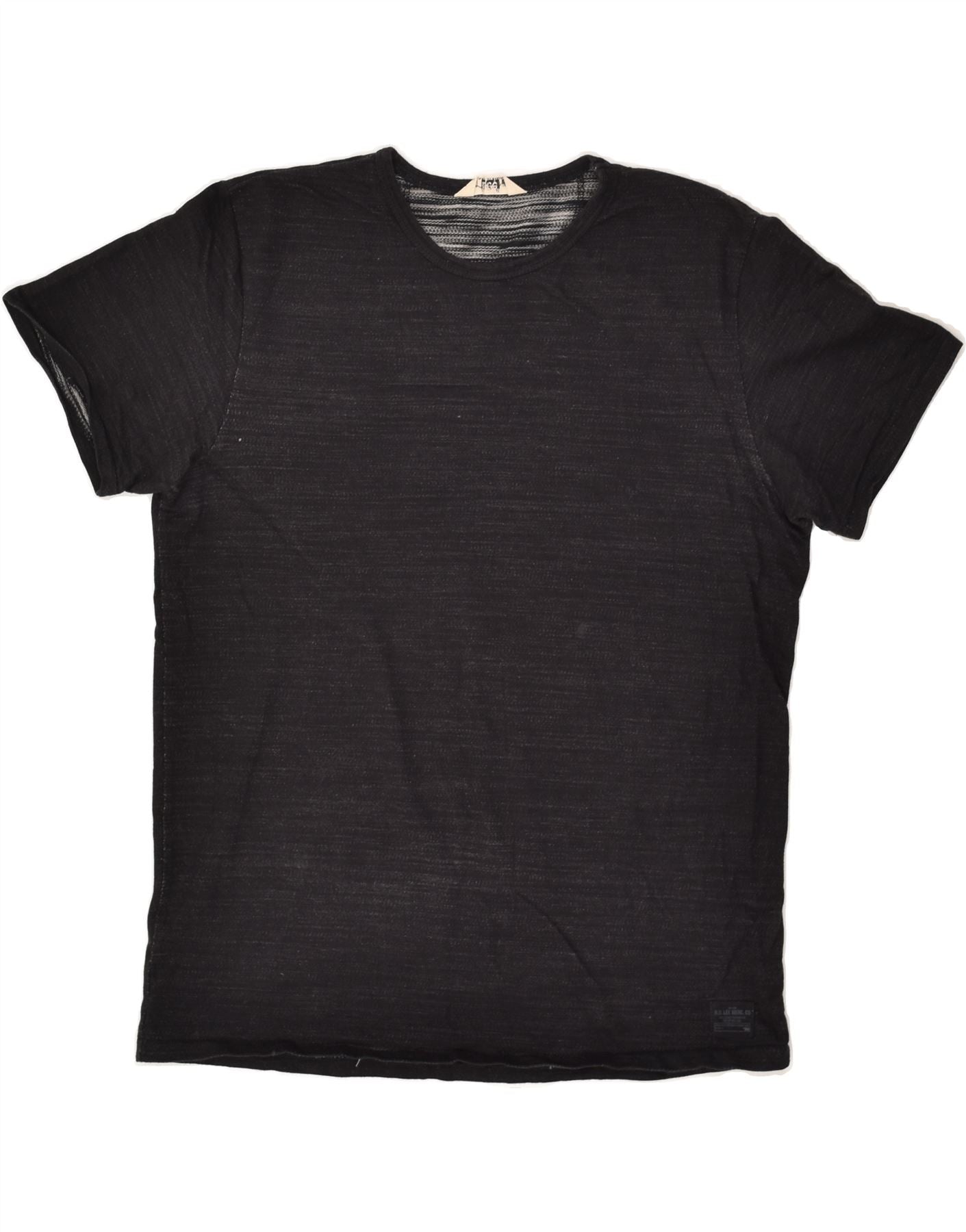 Image of LEE Mens T-Shirt Top Large Black Cotton