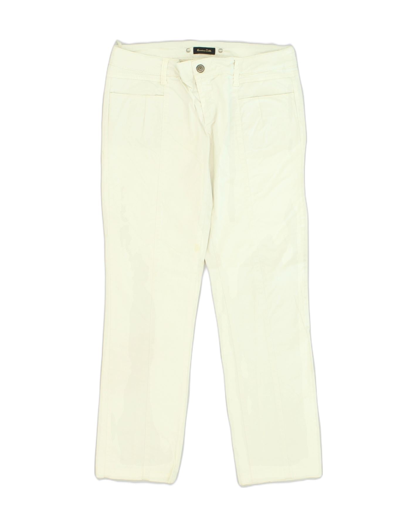 image of MASSIMO DUTTI Womens Slim Casual Trousers EU 40 Medium W32 L28/ White