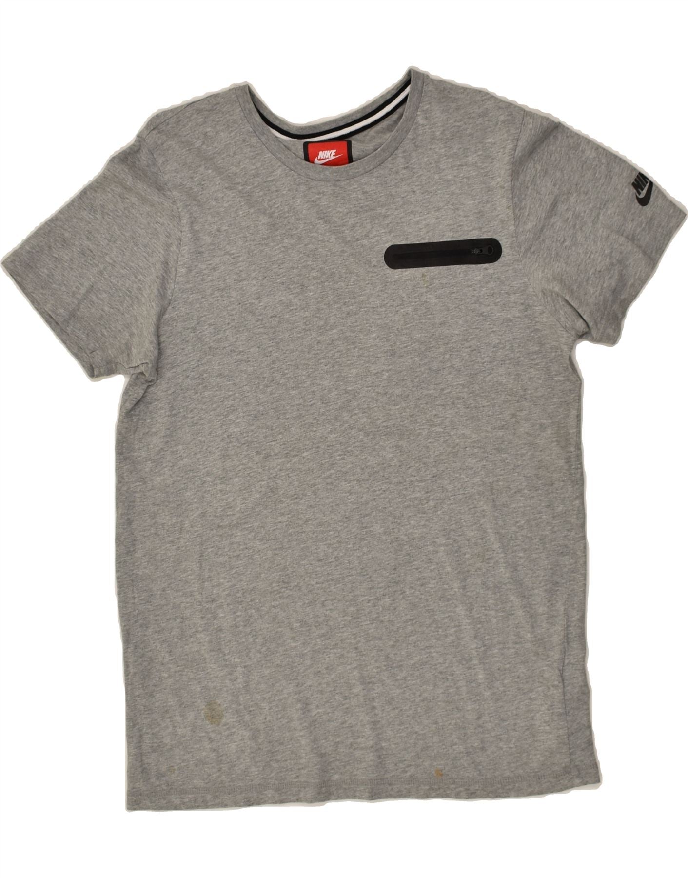 image of NIKE Mens T-Shirt Top Large Grey Cotton