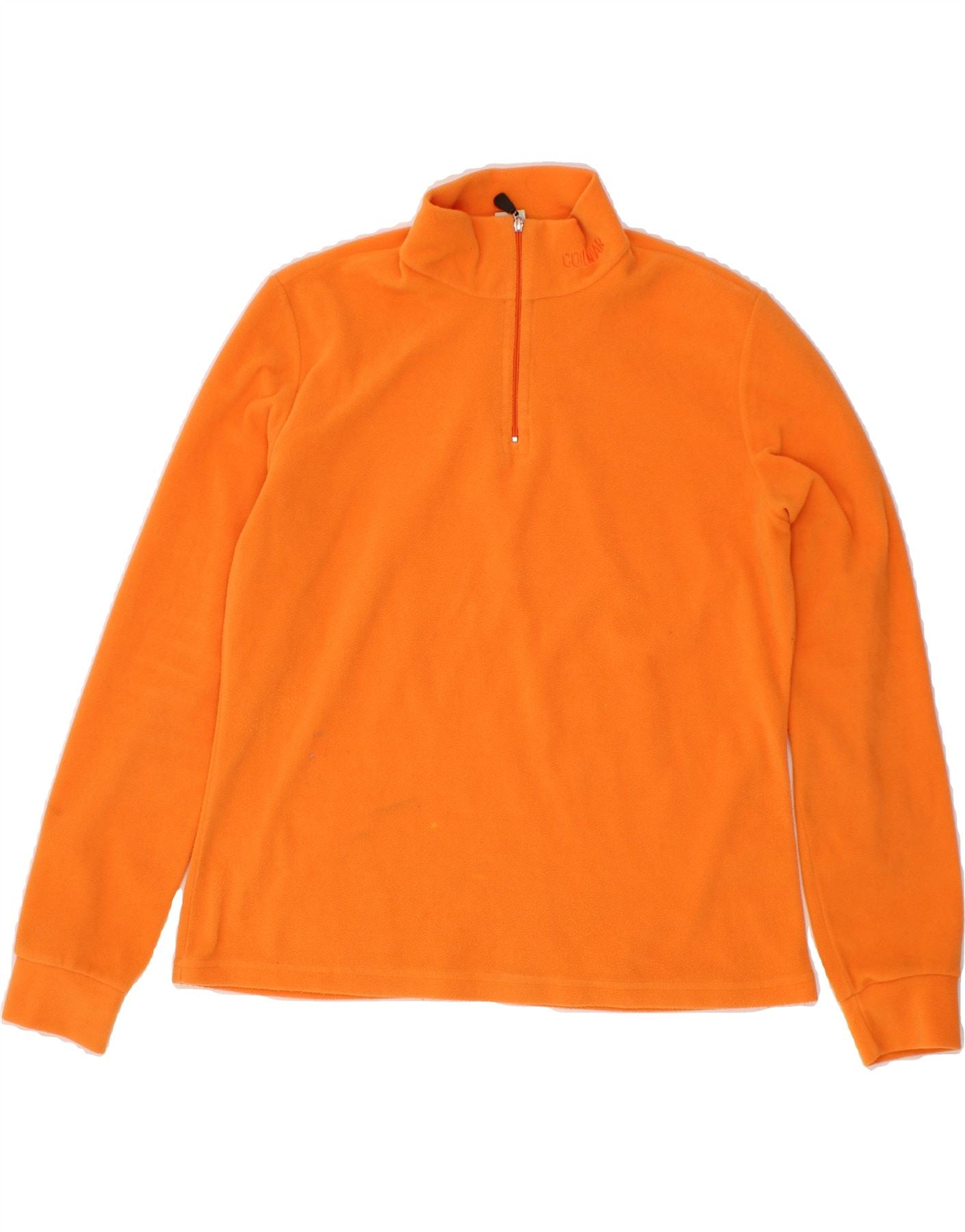 image of COLMAR Womens Zip Neck Fleece Jumper UK 12 Medium Orange Polyester