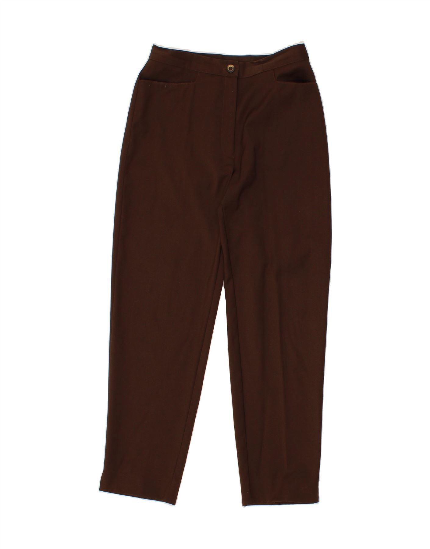 Image of ANDREA MARE Womens High Waist Casual Trousers IT 44 Medium W30 L27  Brown