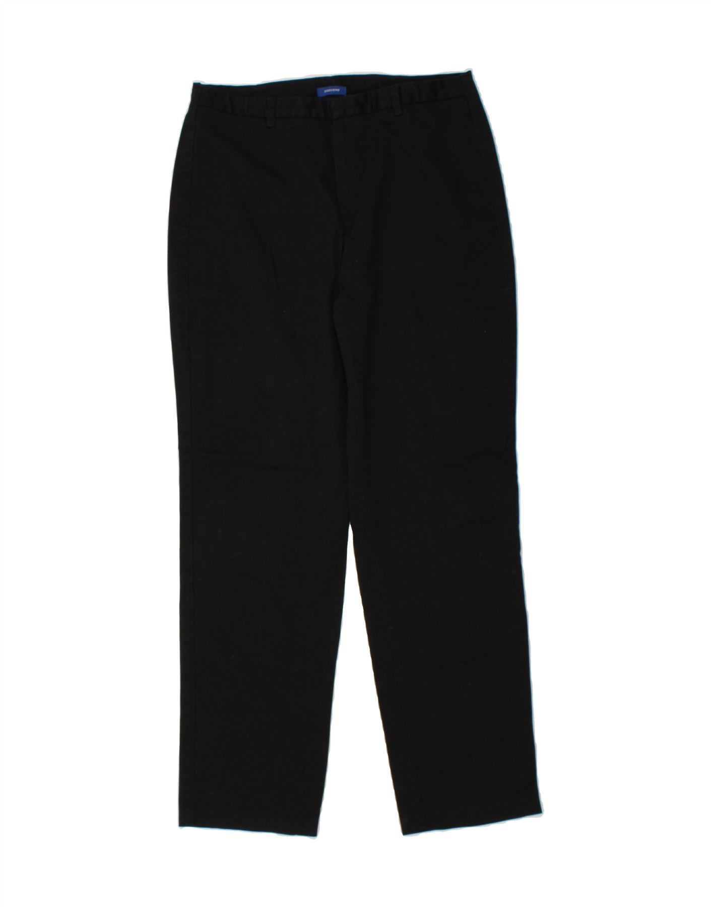 image of DOCKERS Womens High Waist Chino Trousers US 14 Large W30 L30 Black Cotton