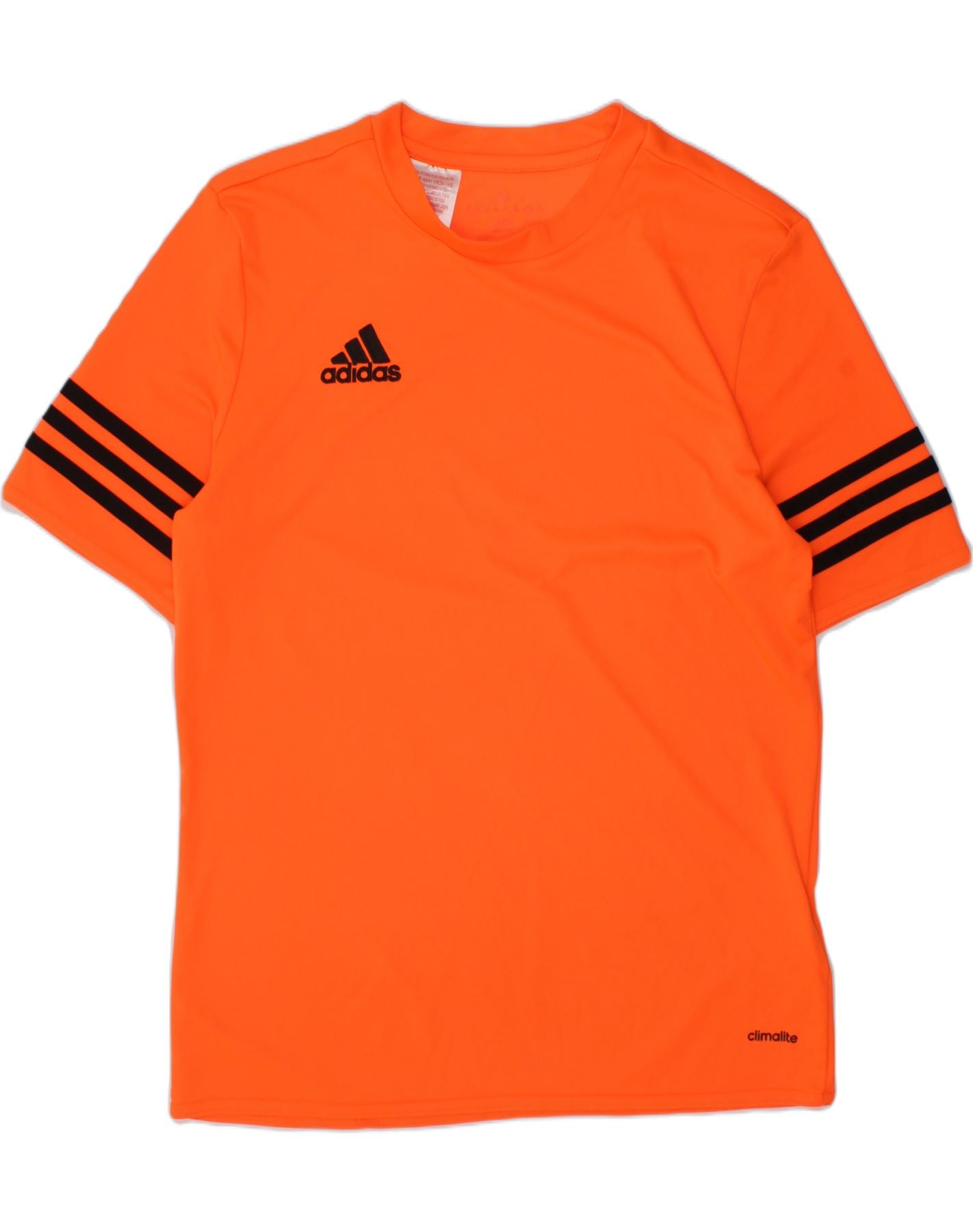 ADIDAS Boys Climalite T-Shirt Top 13-14 Years Orange Polyester