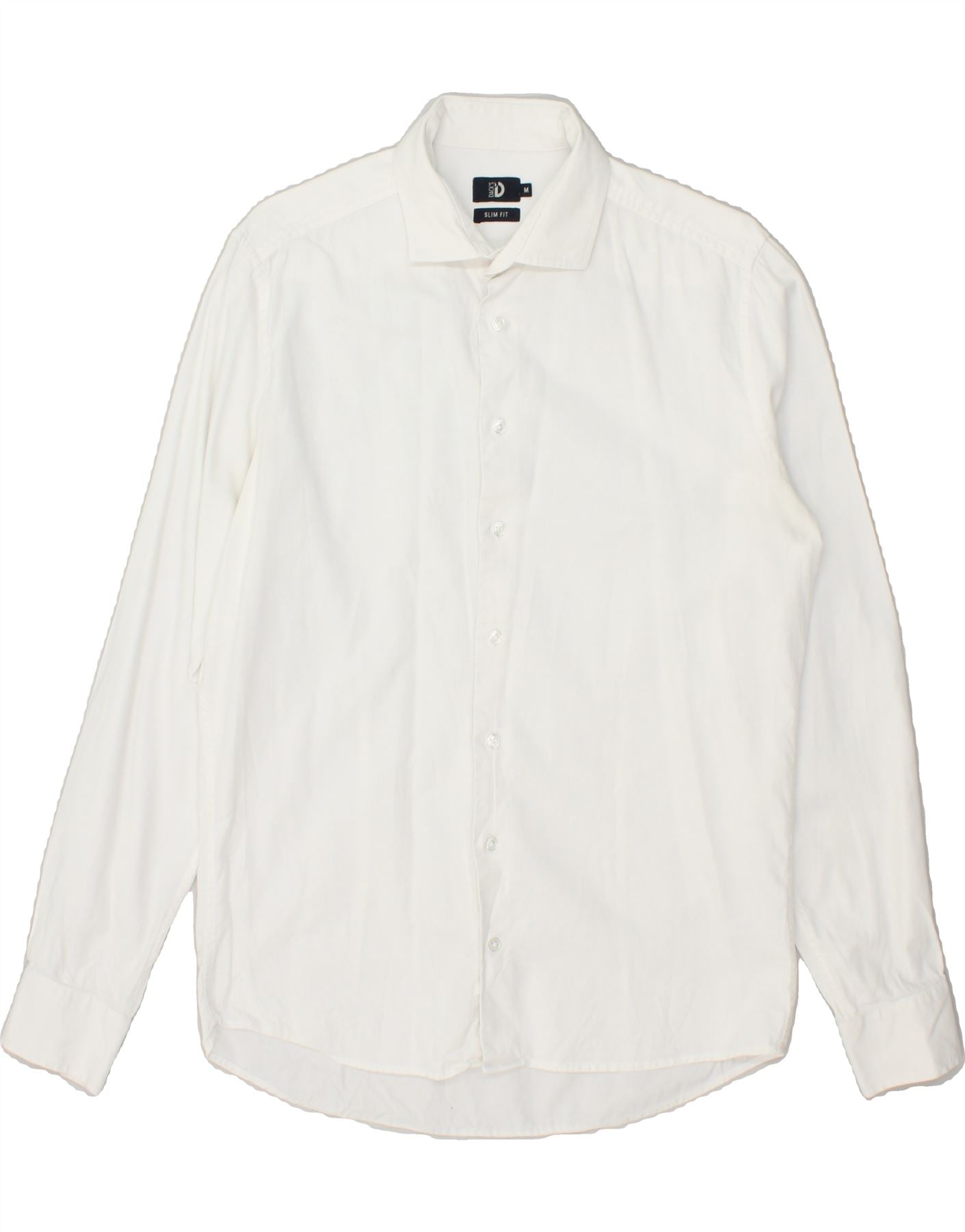 image of DACK'S Mens Slim Fit Shirt Medium White Cotton