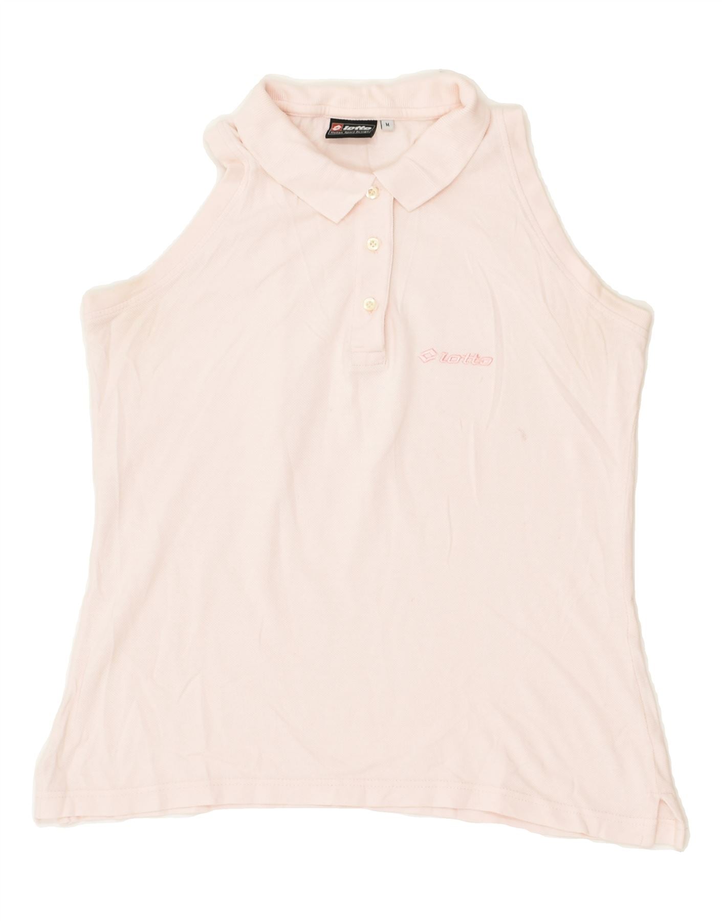 image of LOTTO Womens Sleeveless Polo Shirt UK 12 Medium Pink