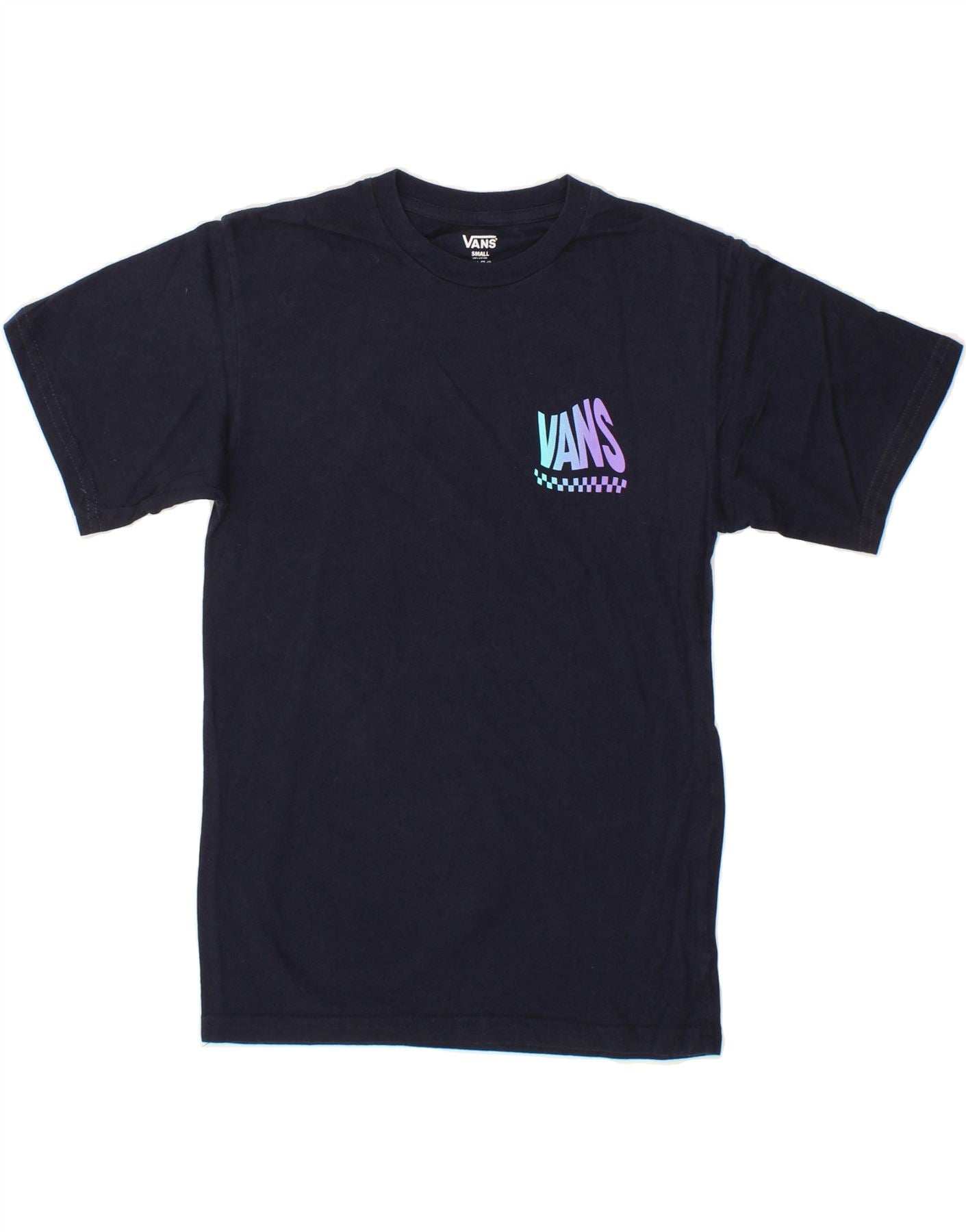 image of VANS Mens Graphic T-Shirt Top Small Navy Blue Cotton
