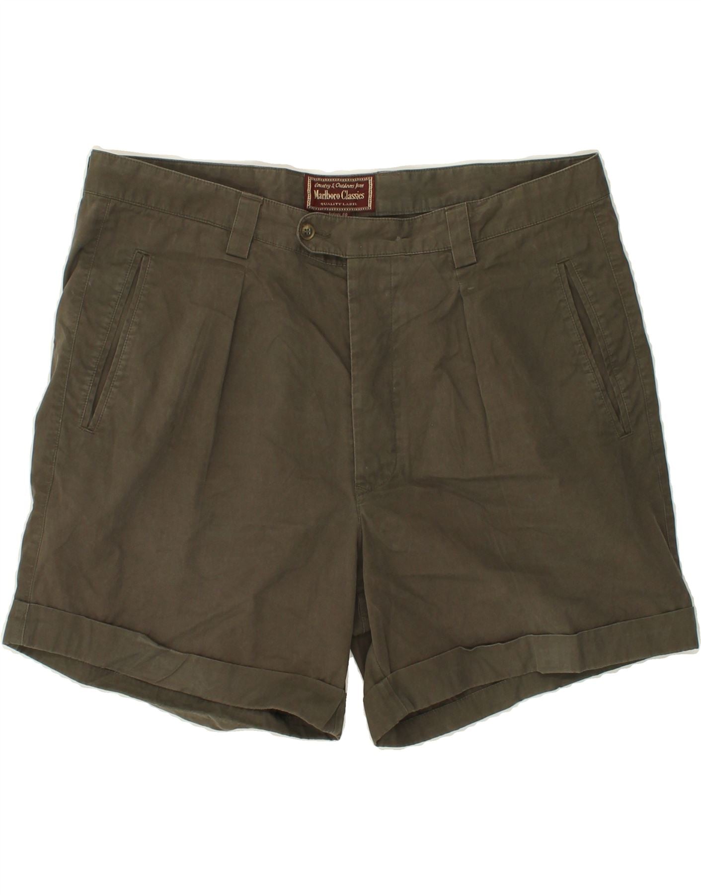 image of MARLBORO CLASSICS Mens Casual Shorts EU 52 XL W40 Khaki Cotton