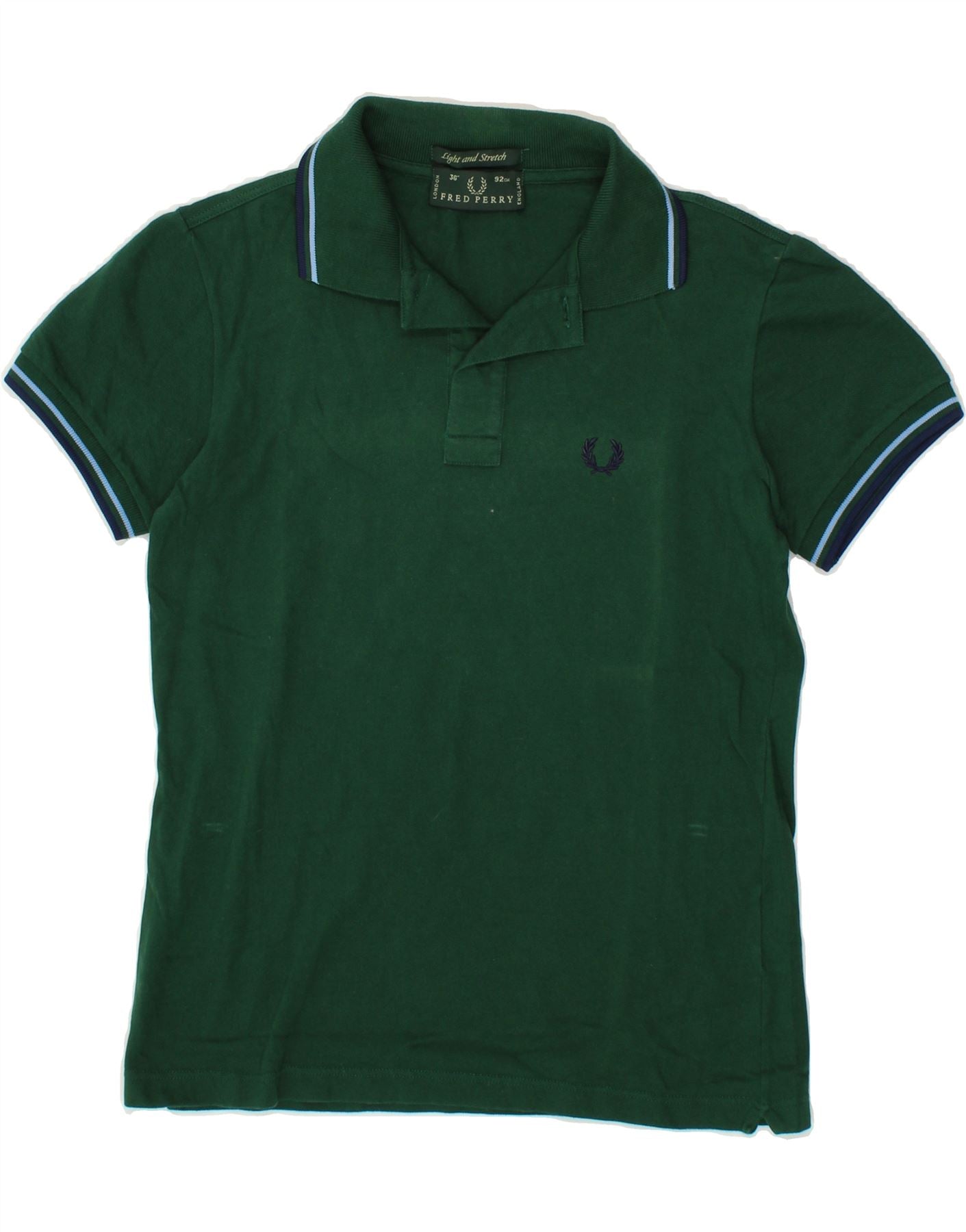 image of FRED PERRY Mens Polo Shirt Small Green Cotton