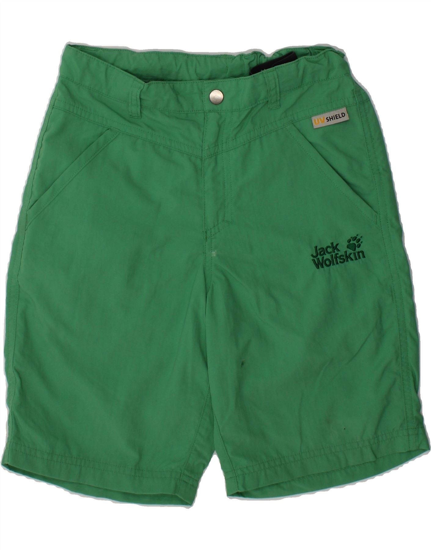 image of JACK WOLFSKIN Boys Chino Shorts 9-10 Years W24 Green Polyamide