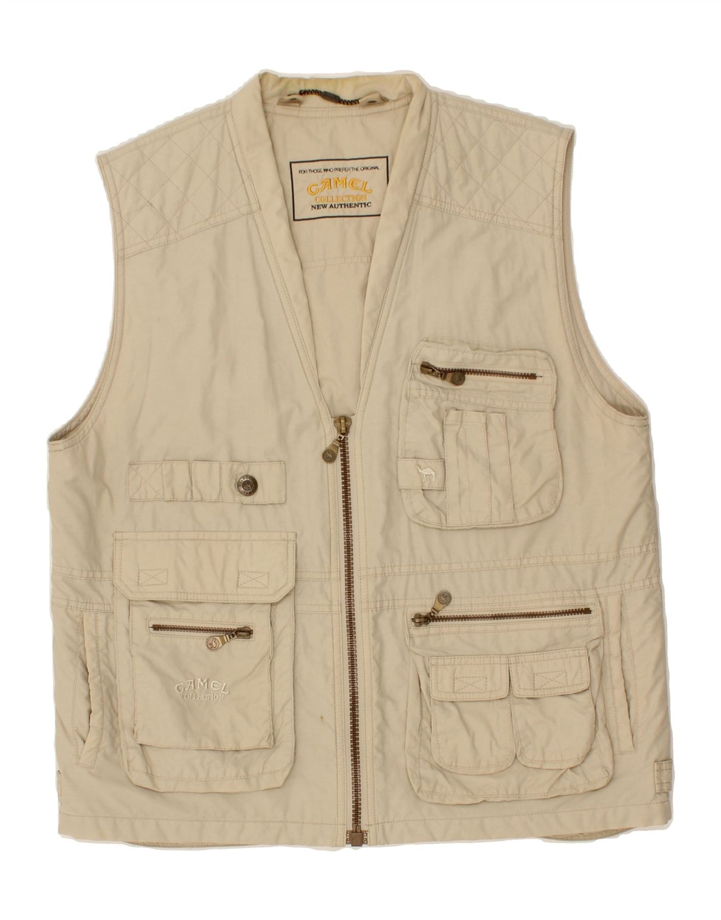 Image of CAMEL ACTIVE Mens Utility Gilet IT 56 3XL Beige Cotton