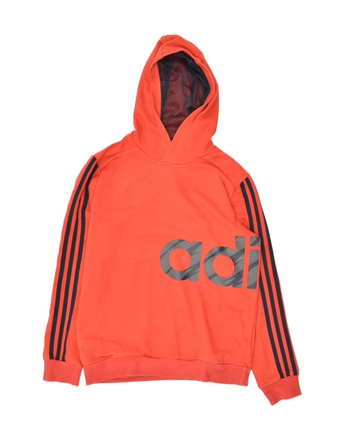 ADIDAS Boys Graphic Hoodie Jumper 13-14 Years Red Cotton