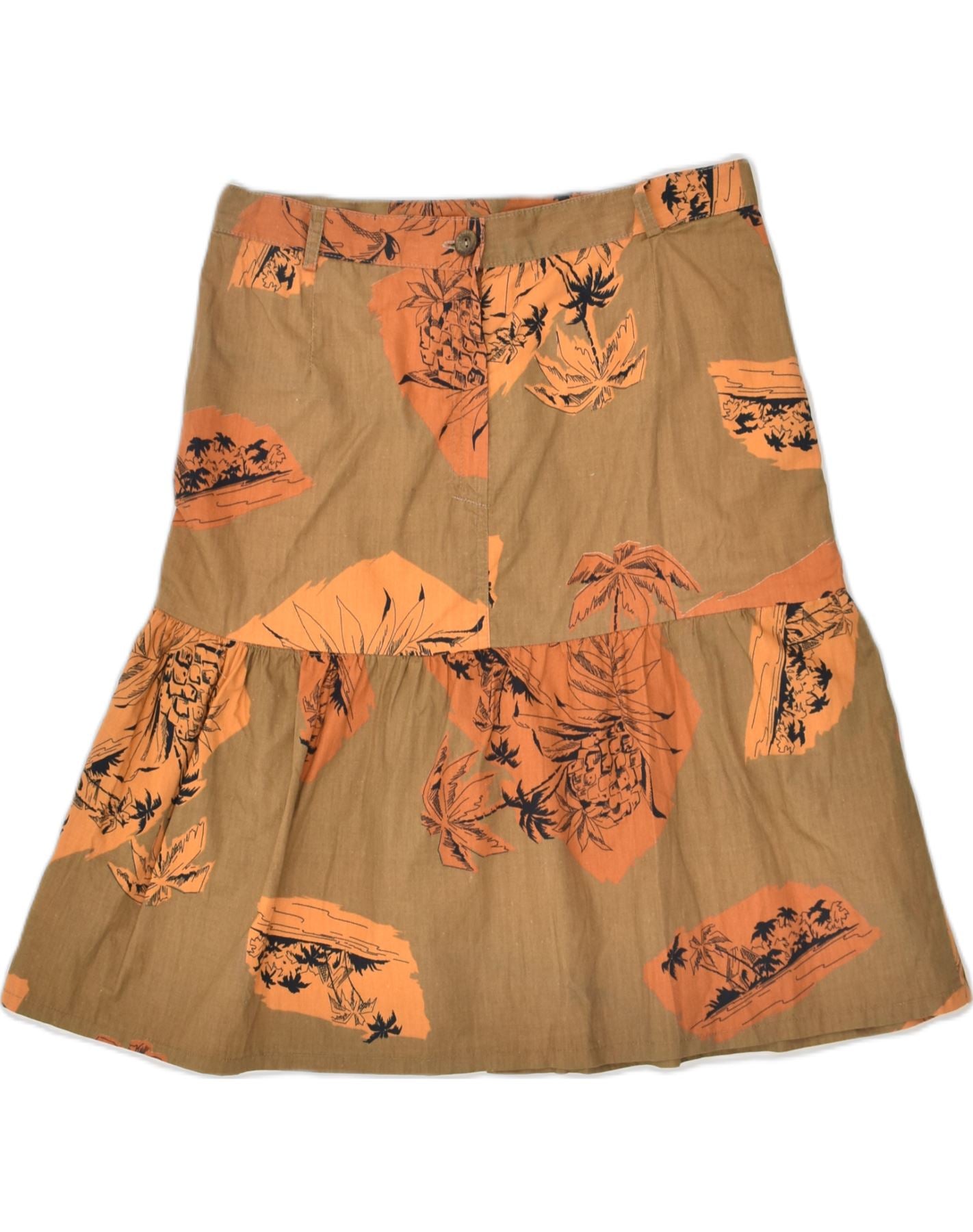 image of VINTAGE Womens Graphic A-Line Skirt W30 Medium Beige