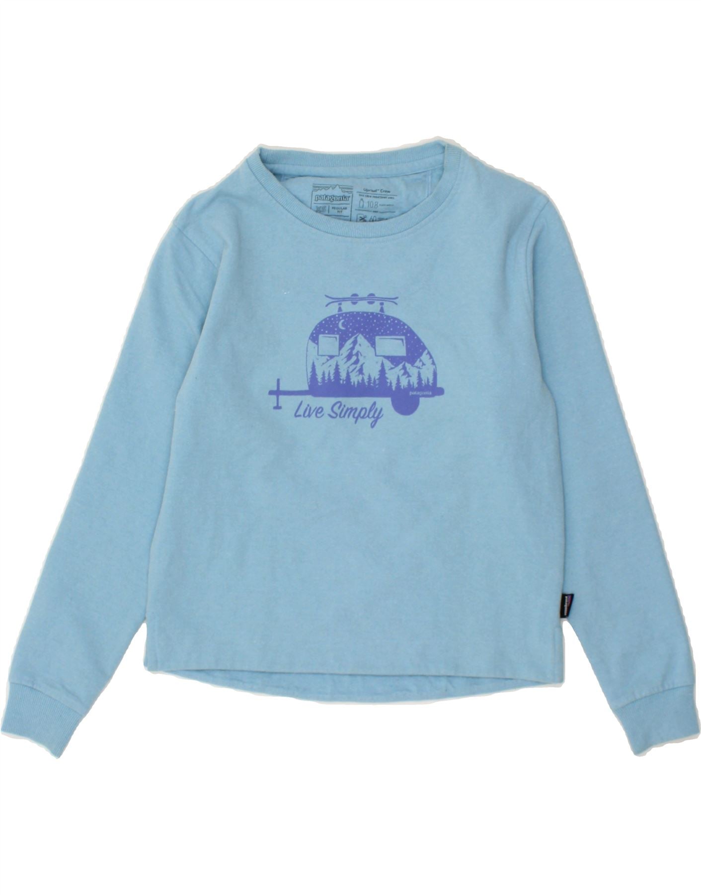 image of PATAGONIA Womens Graphic Sweatshirt Jumper UK 6 XS Blue Cotton