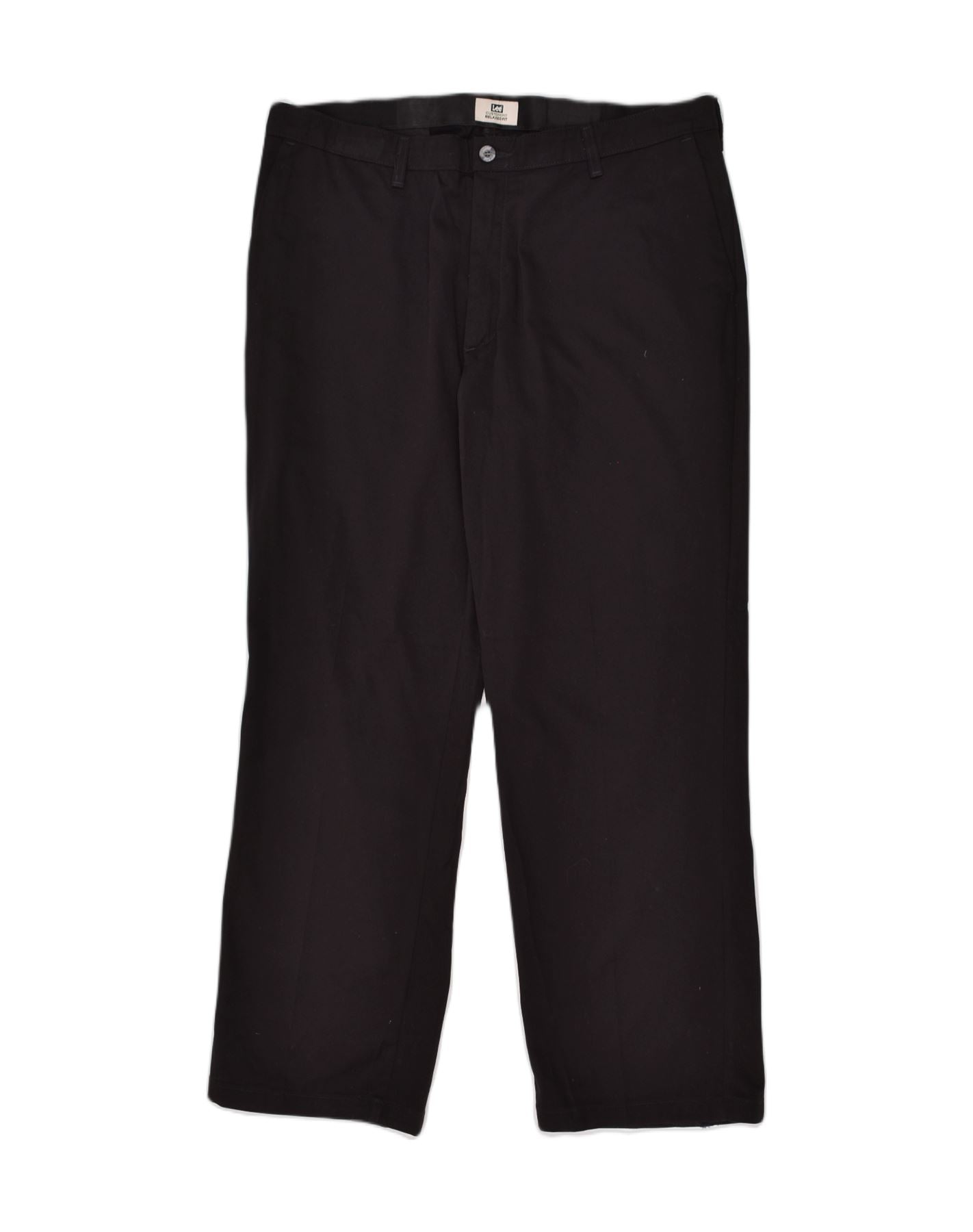 image of LEE Mens Straight Casual Trousers W40 L32 Black Cotton