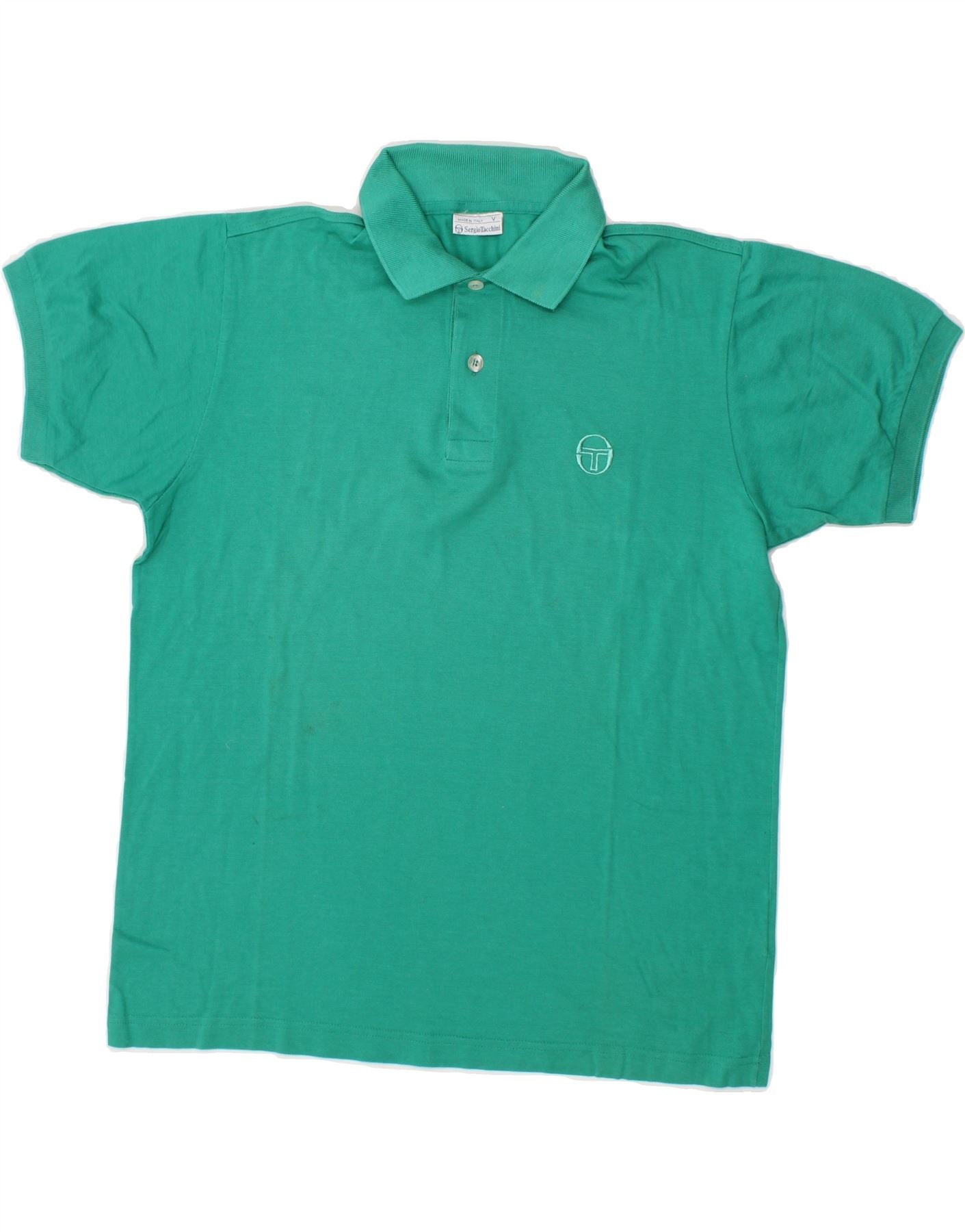 image of SERGIO TACCHINI Mens Polo Shirt Medium Green Cotton