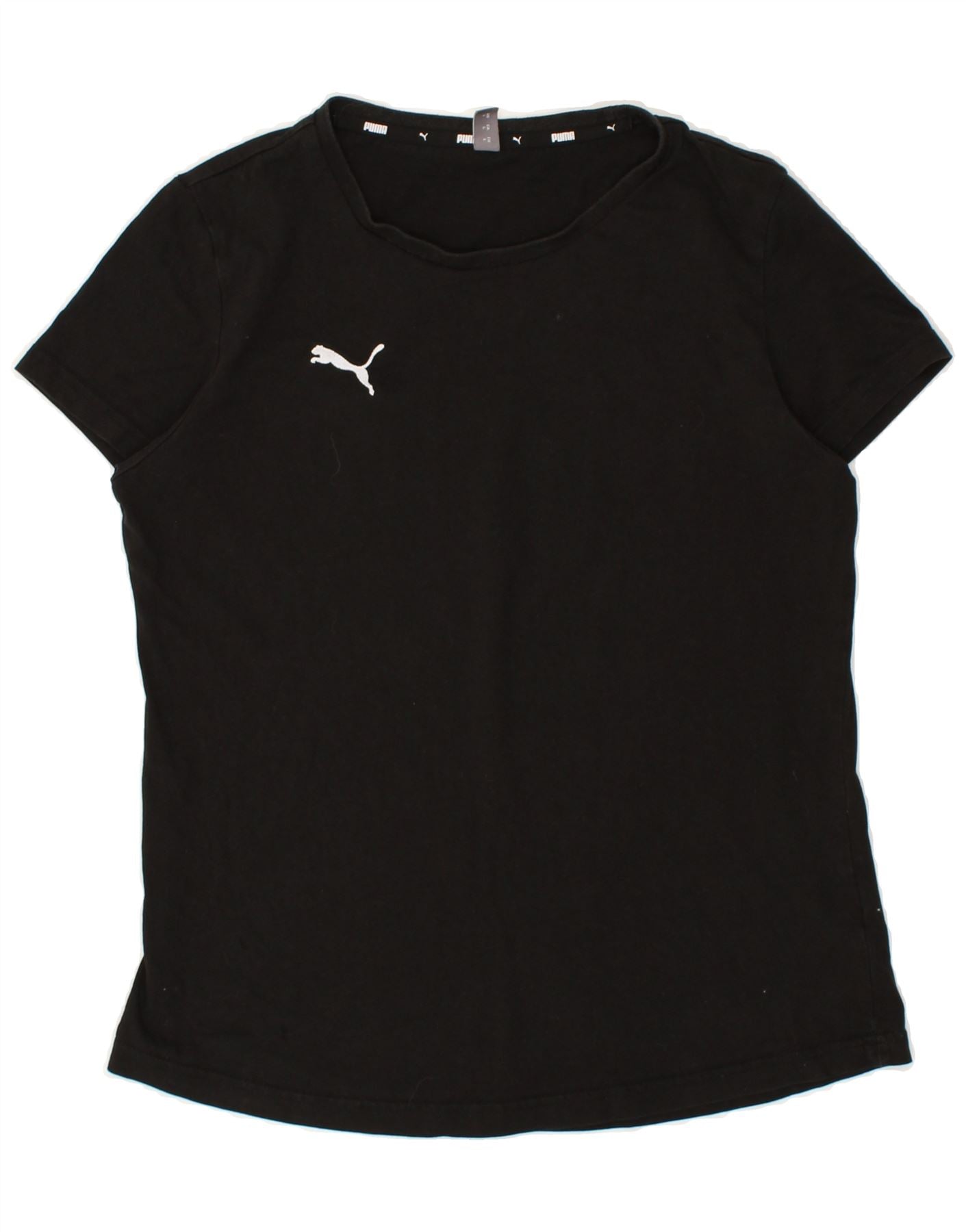 image of PUMA Womens T-Shirt Top UK 14 Large Black Cotton