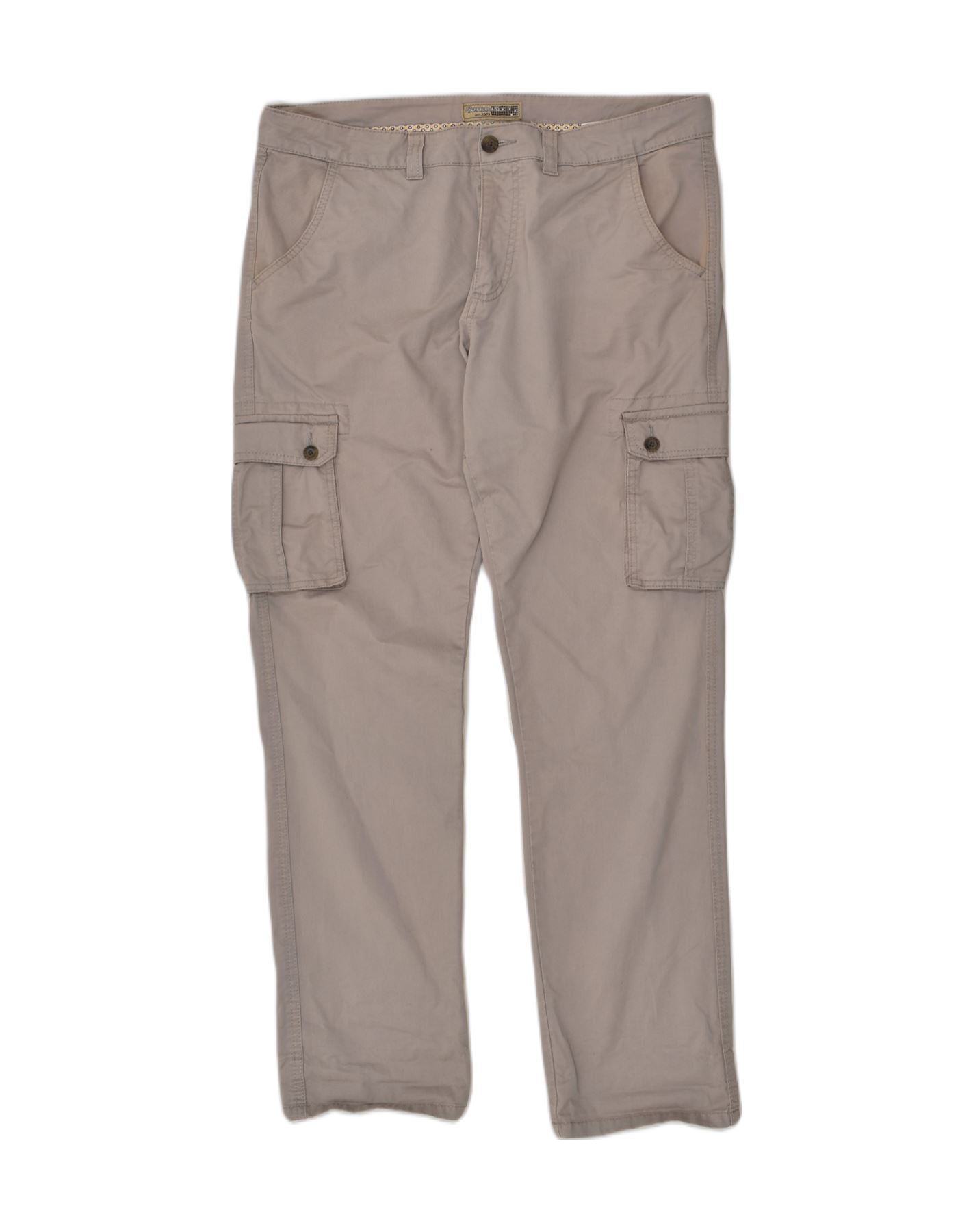 Image of VINTAGE Mens Straight Cargo Trousers W40 L32 Grey Cotton