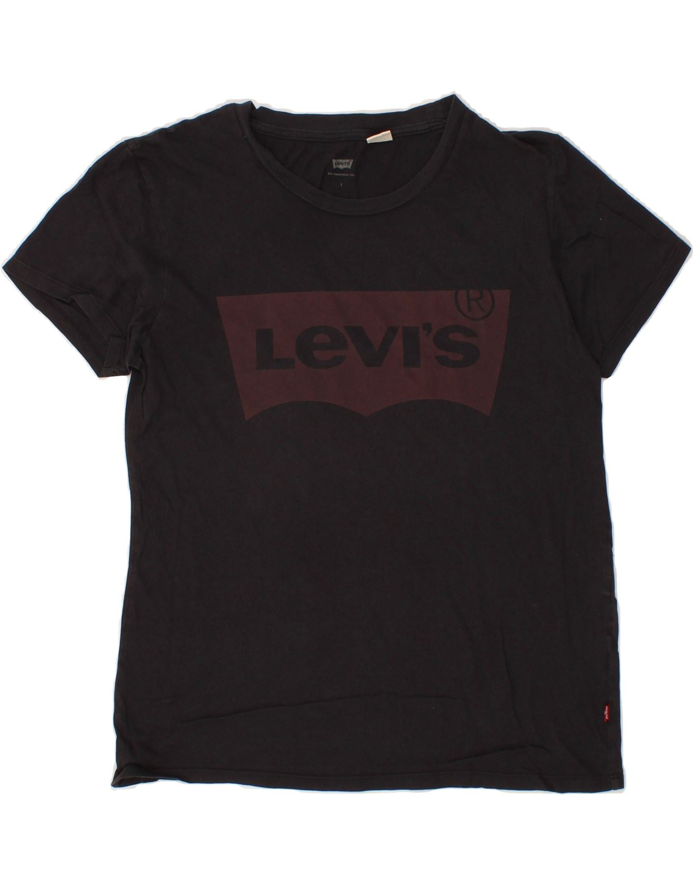 image of LEVI'S Womens Graphic T-Shirt Top UK 14 Large Black