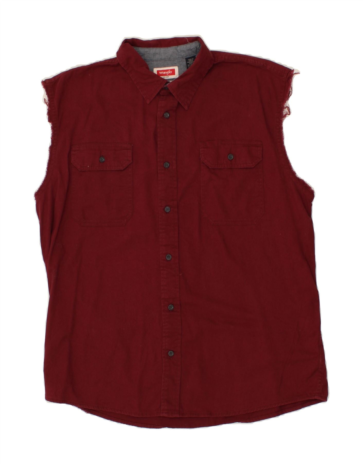 Image of LEVI'S Mens Sleeveless Shirt Large Maroon Cotton